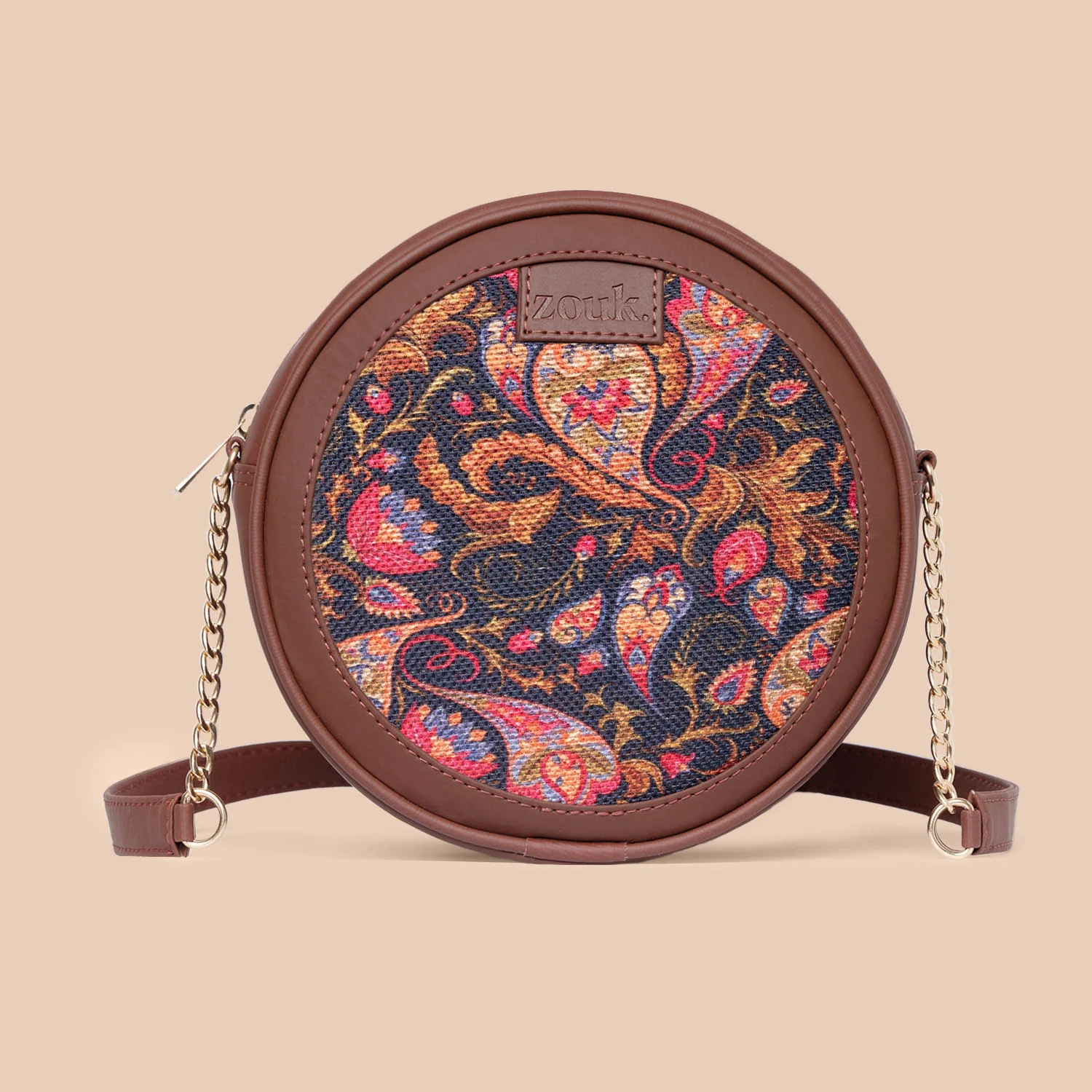 Paisley Print Round Sling Bag - Image 4