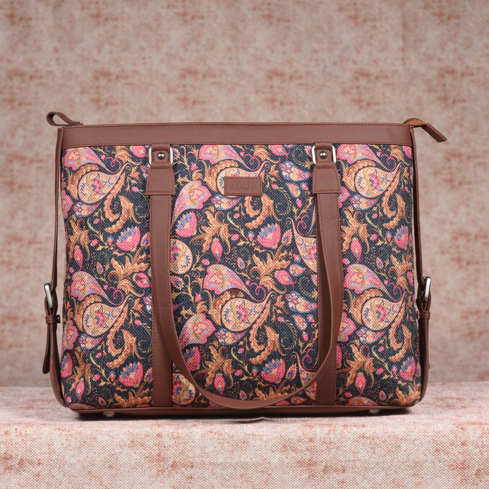 Paisley Print - Women's Office Bag & Chain Wallet Combo - Image 5