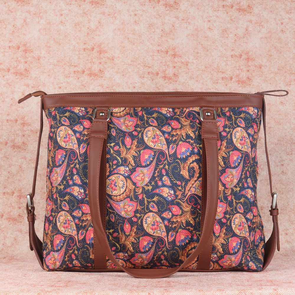 Paisley Print - Women's Office Bag & Sling Bag Combo - Image 2