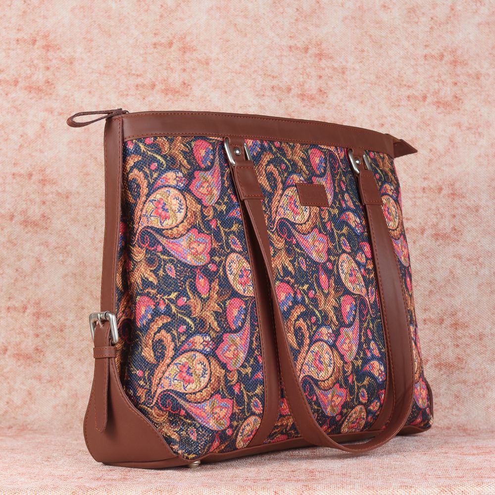 Paisley Print - Women's Office Bag & Sling Bag Combo - Image 3