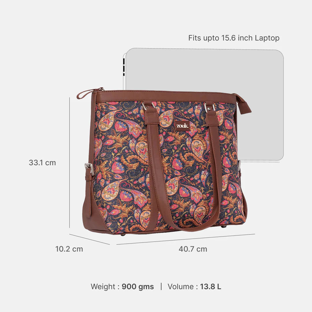Paisley Print Women's Office Bag - Image 3