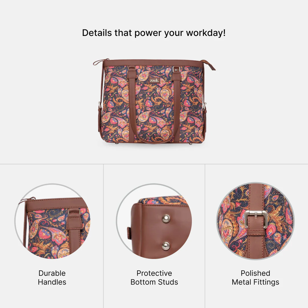 Paisley Print Women's Office Bag - Image 4