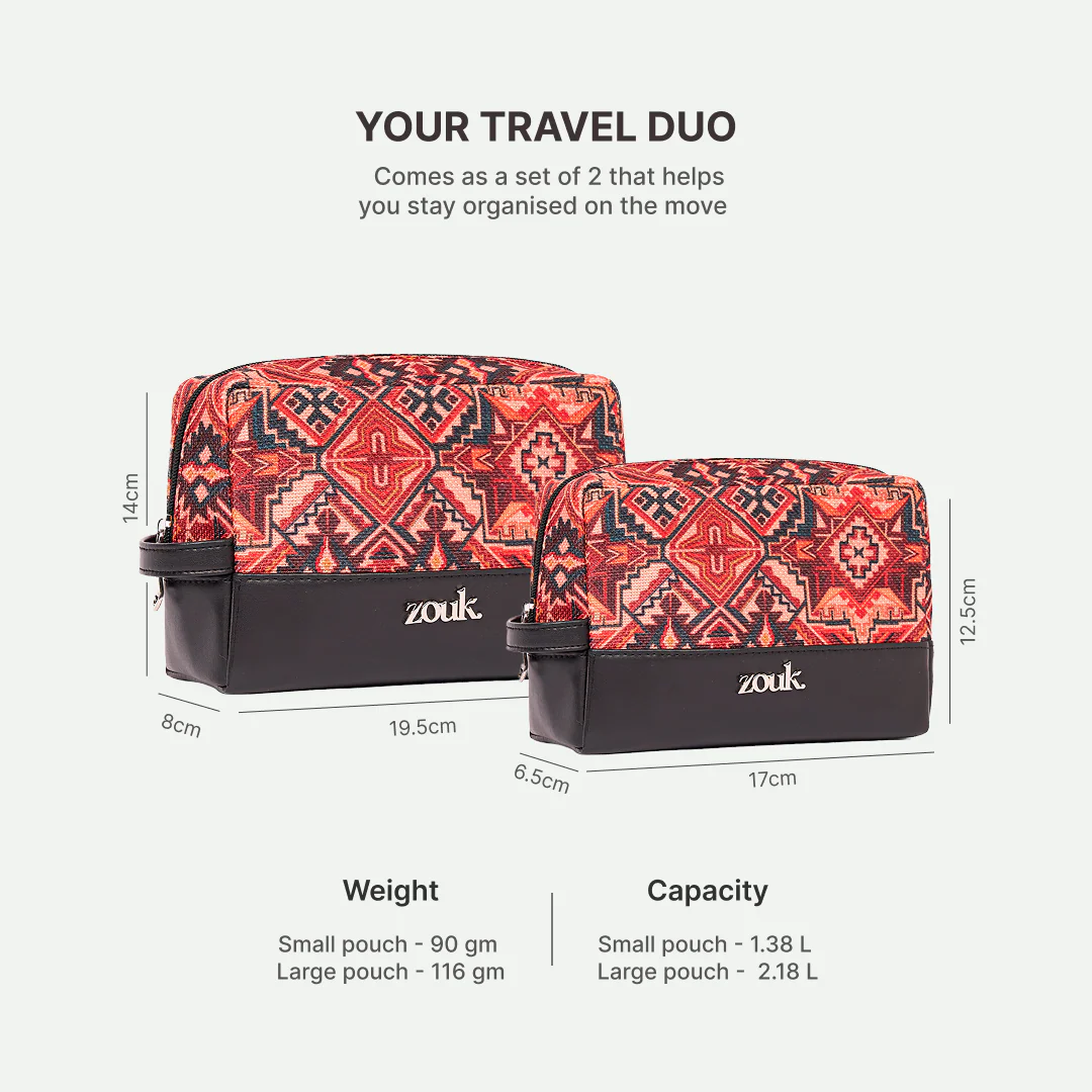 Patan Patola Raha Travel Pouch (Small+Medium) Combo - Image 3