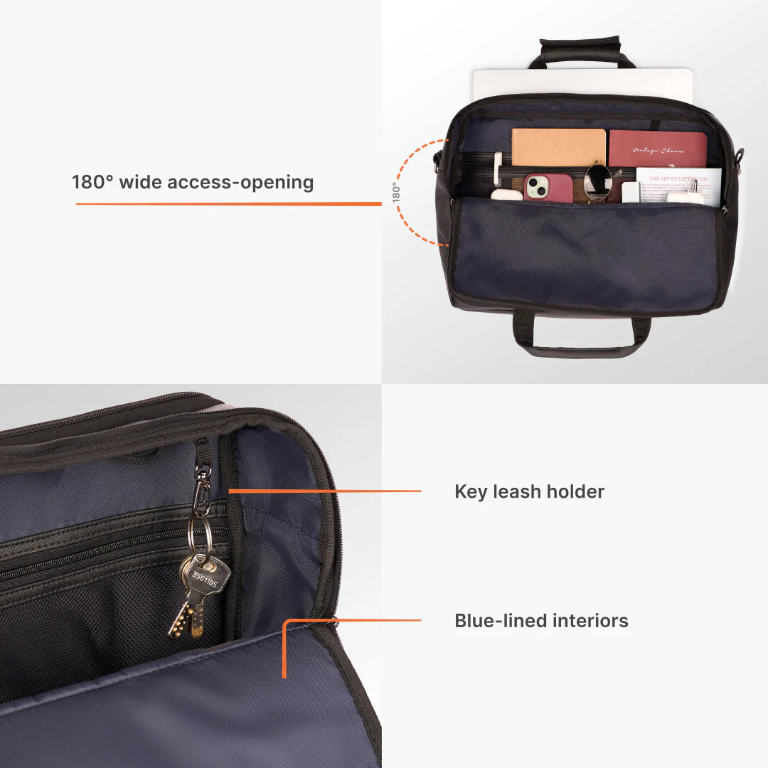 Ajanta Allure Office Laptop Bag (Black) - Image 8