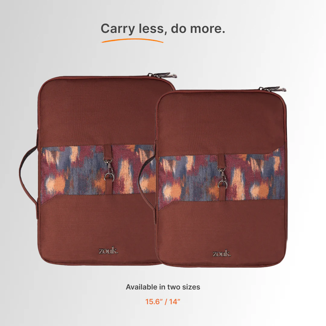 Ajanta Allure Signature Laptop Sleeve - 14inch (Brown) - Image 8
