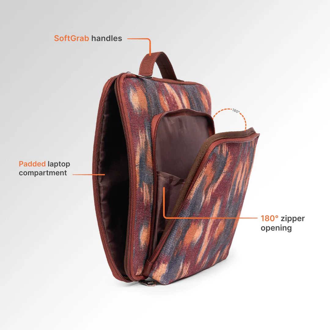Ajanta Allure Signature Laptop Sleeve - 15.6inch (Brown) - Image 6