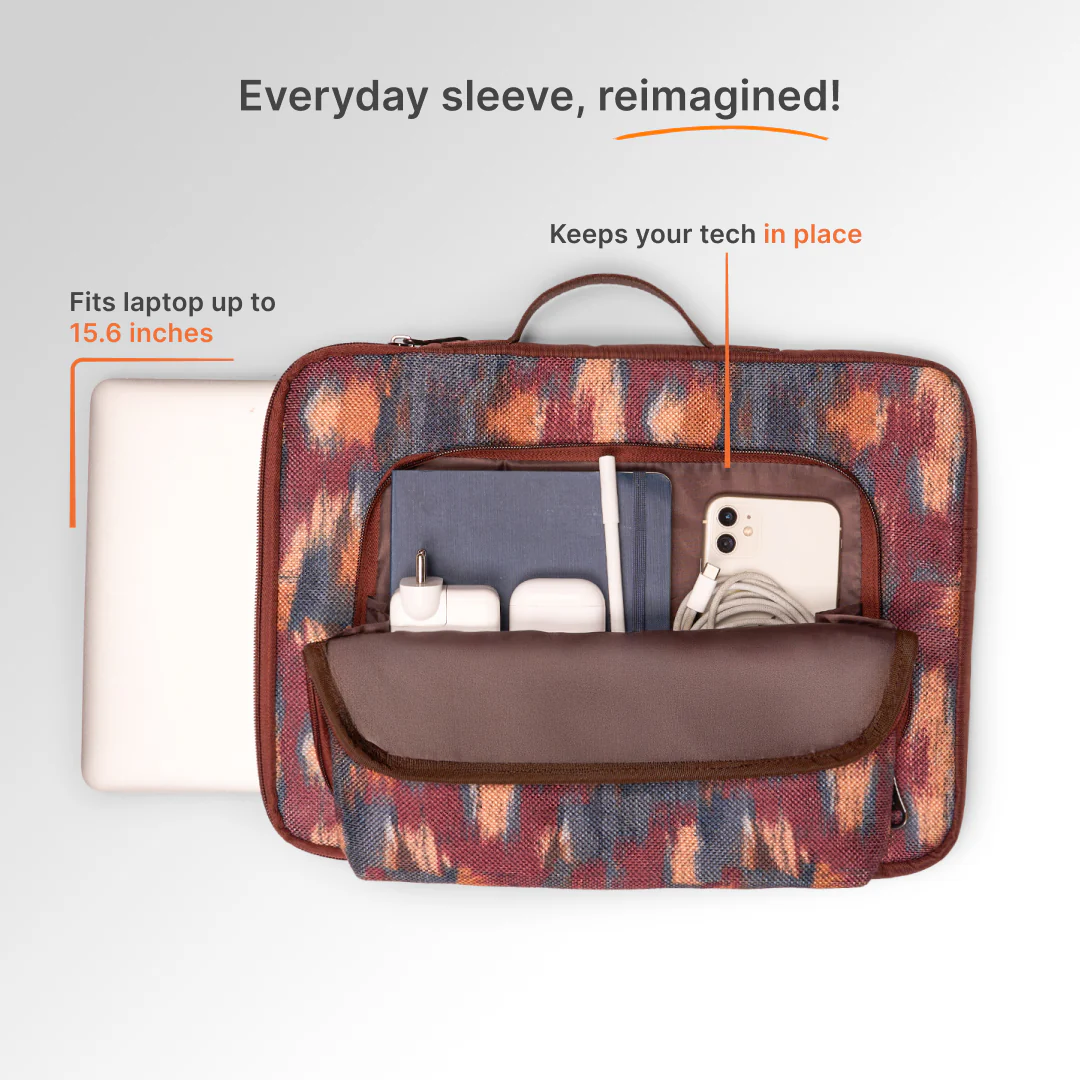 Ajanta Allure Signature Laptop Sleeve - 15.6inch (Brown) - Image 7
