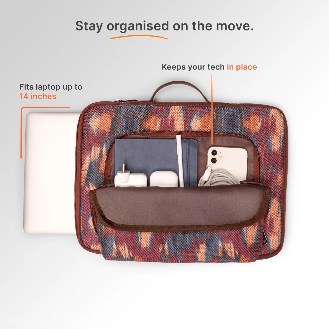 Ajanta Allure Urban Laptop Sleeve - 14inch (Brown) - Image 7