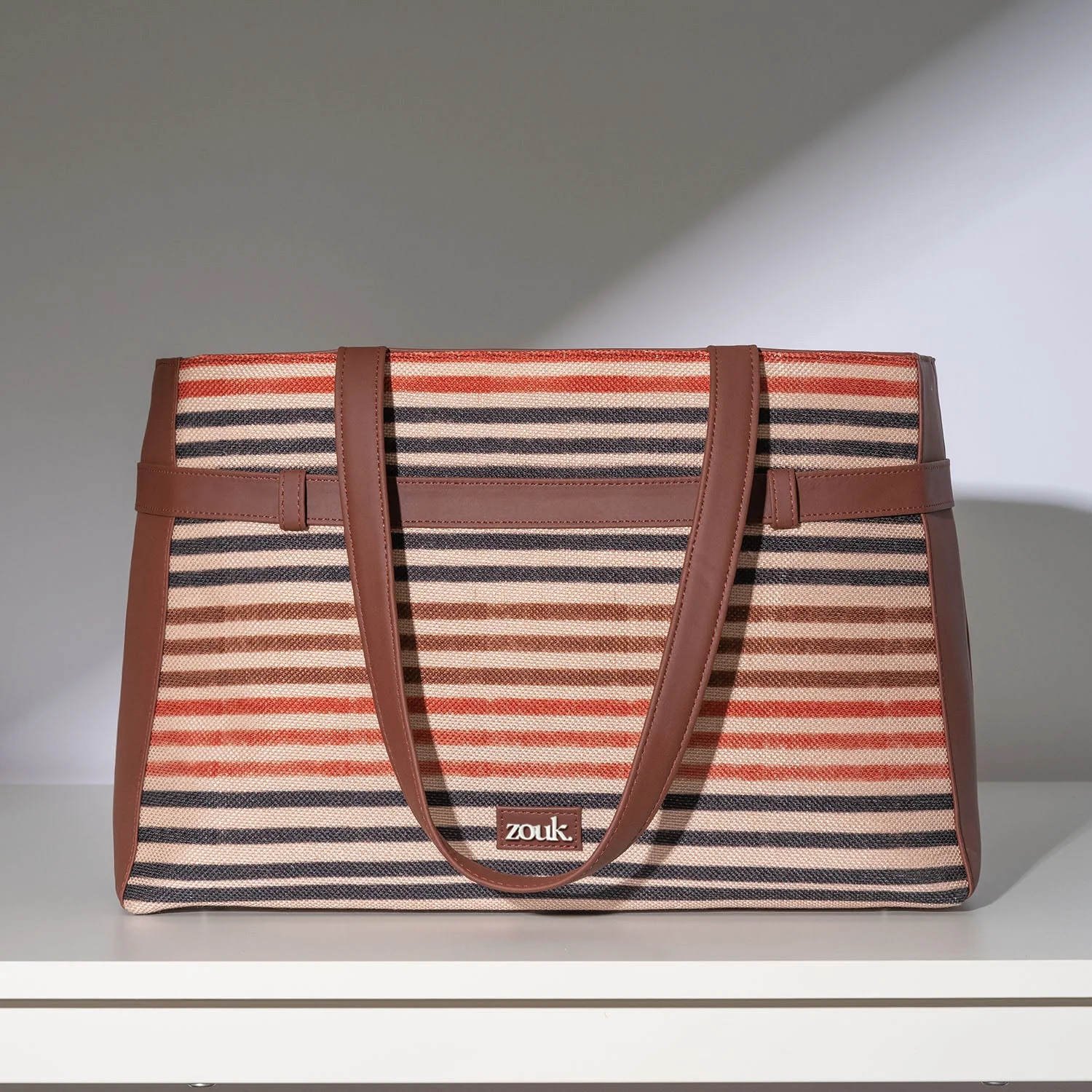 Qutub Stripes Statement Office Bag - Image 2