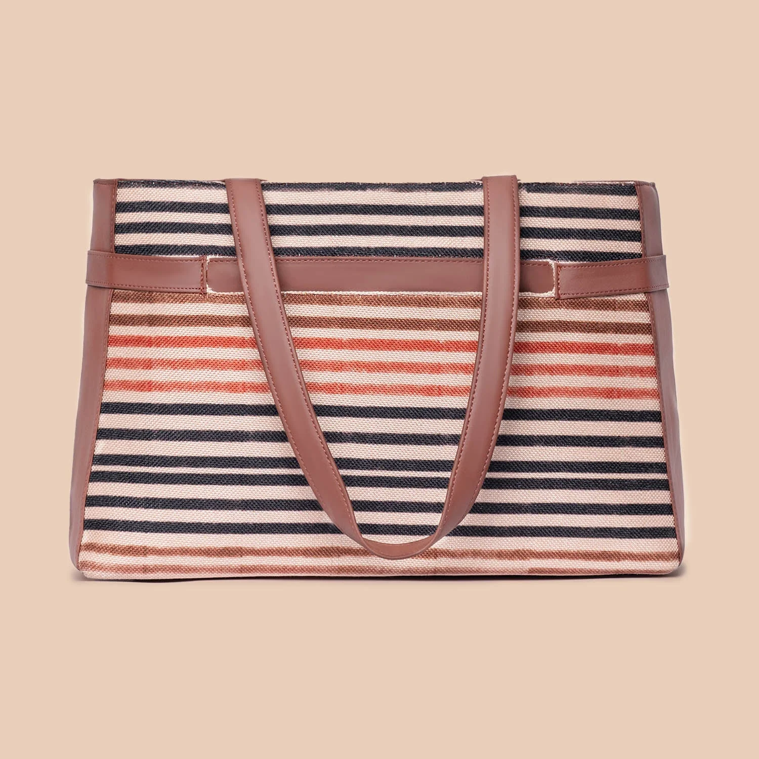 Qutub Stripes Statement Office Bag - Image 4