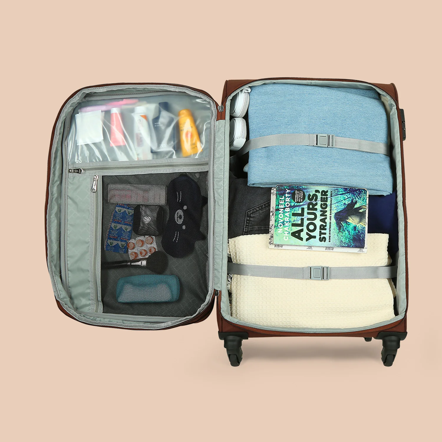 Qutub Stripes Avasa Trolley Bag Combo (Cabin & Large) - Image 3