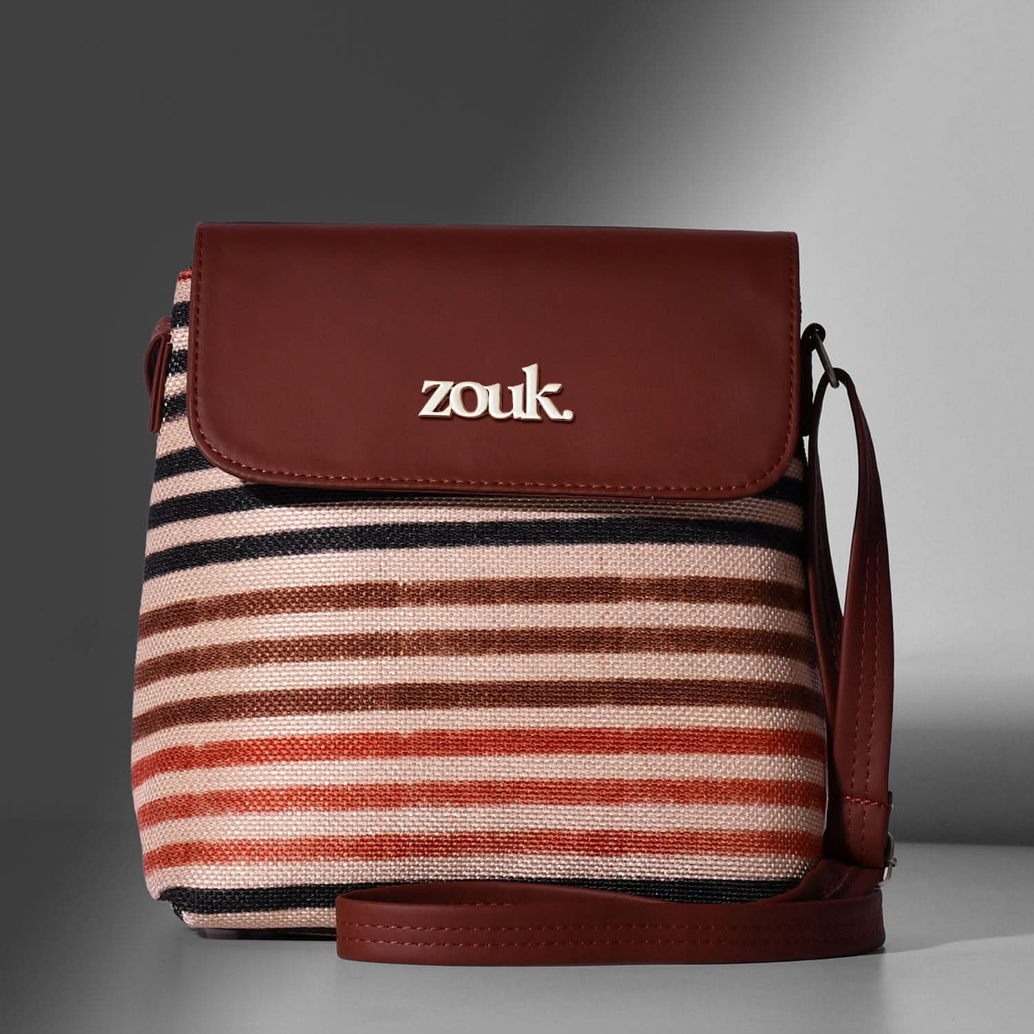 Qutub Stripes Flap Sling Bag - Image 2