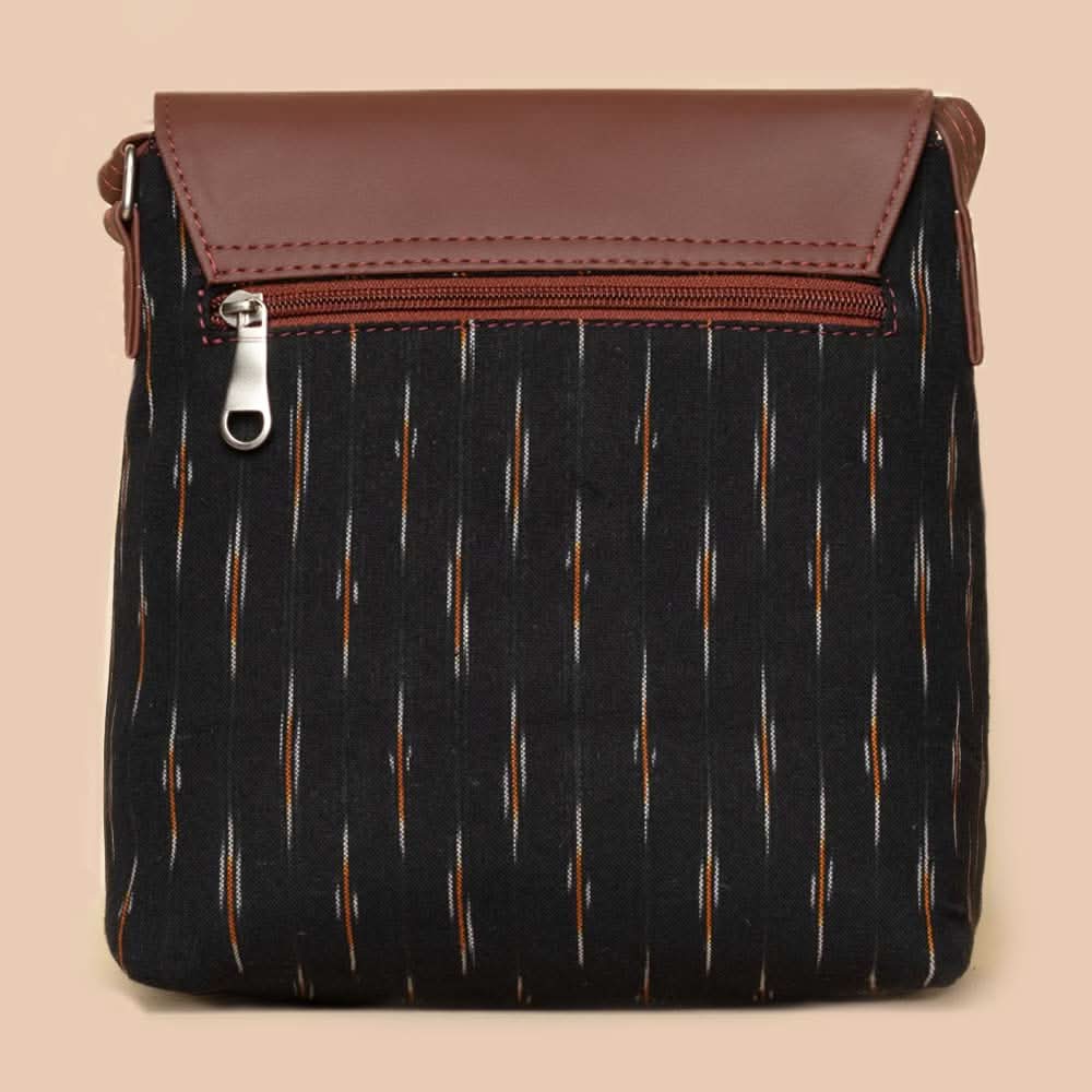 Qutub Stripes & Ikat GreRe - Women's Work Bag & Flap Sling Bag Combo - Image 6