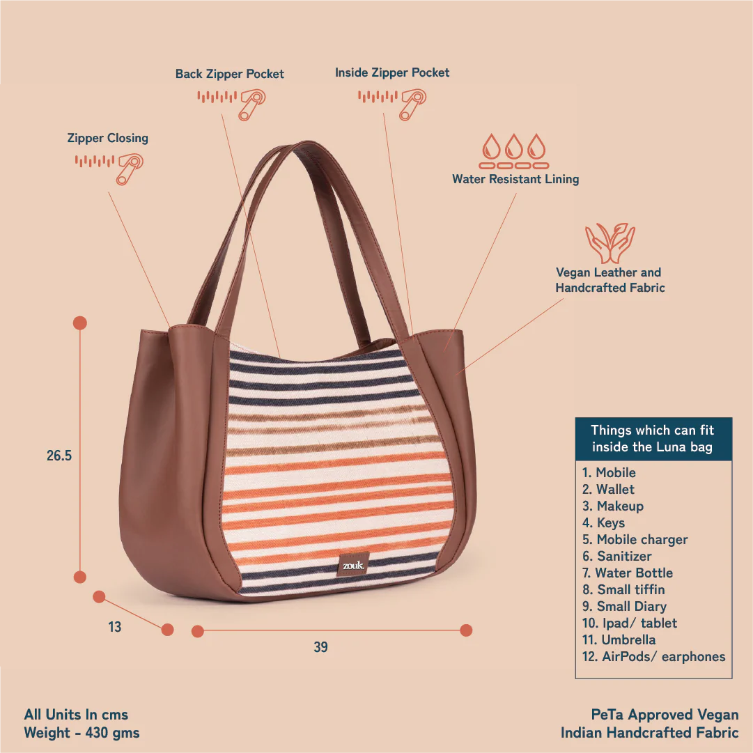 Qutub Stripes Luna Handbag - Image 5