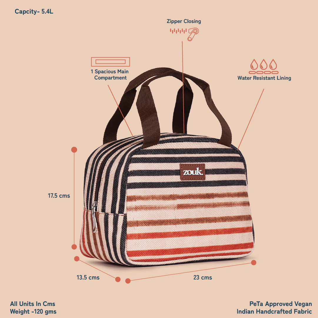 Qutub Stripes Lunch Bag - Image 4