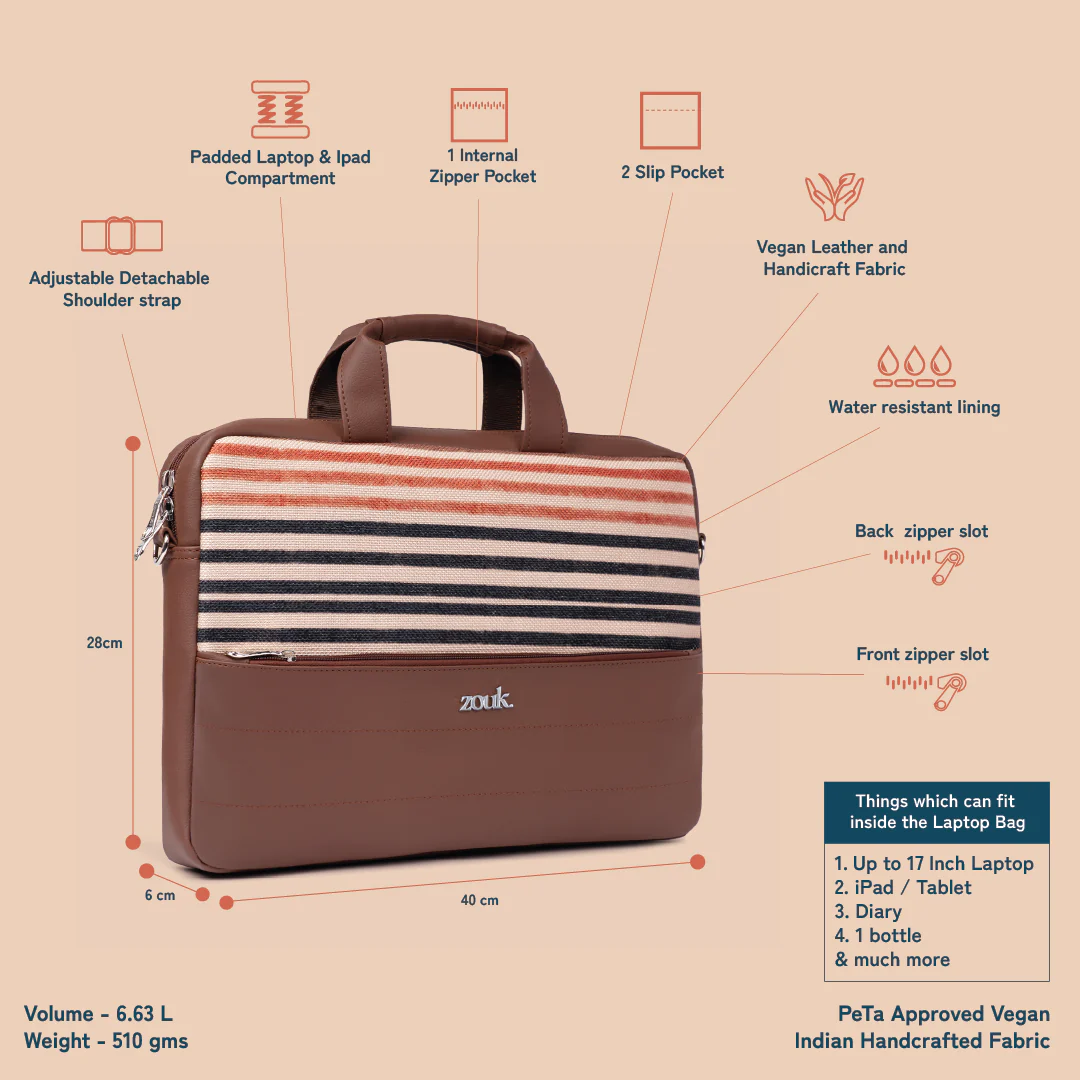 Arin Laptop Bag - Qutub Stripes - Image 5