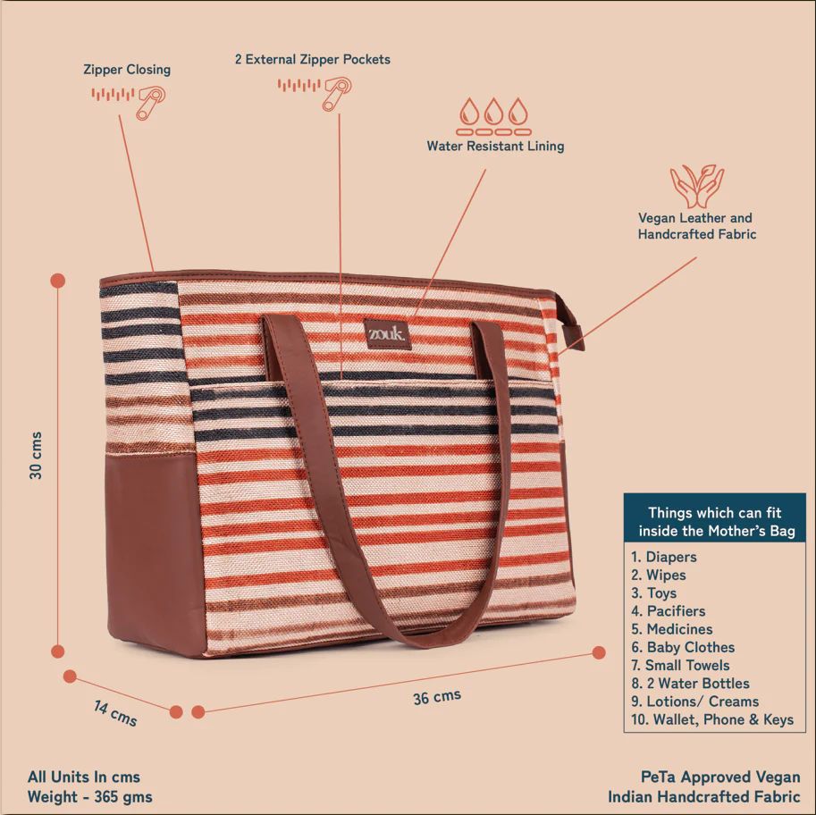 Qutub Stripes Diaper Bag - Image 4