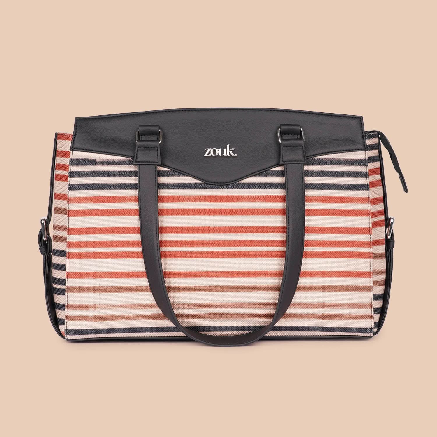Qutub Stripes & Multicolor Mandala Print - Women's Work Bag & Chain Wallet Combo - Image 2