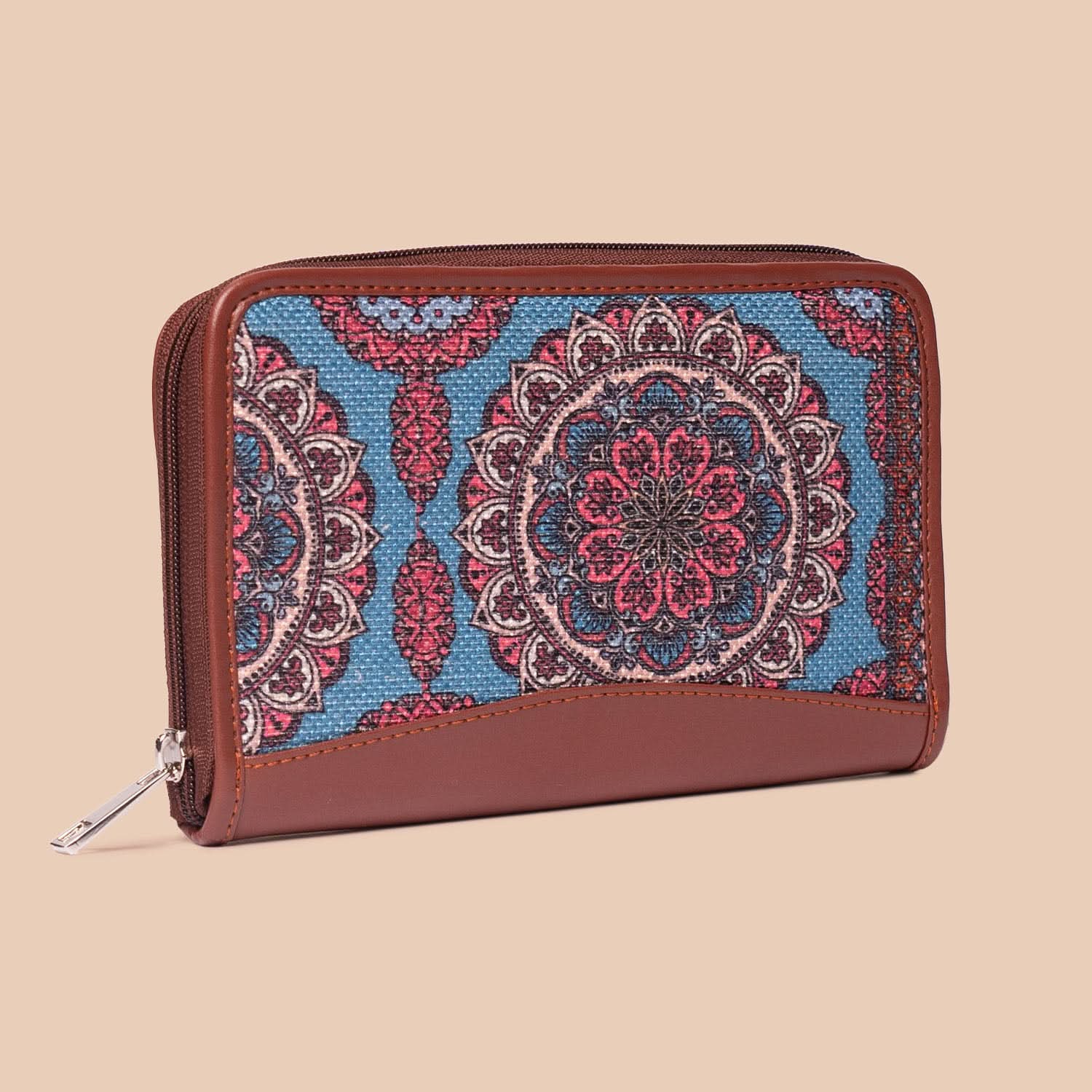 Qutub Stripes & Multicolor Mandala Print - Women's Work Bag & Chain Wallet Combo - Image 7