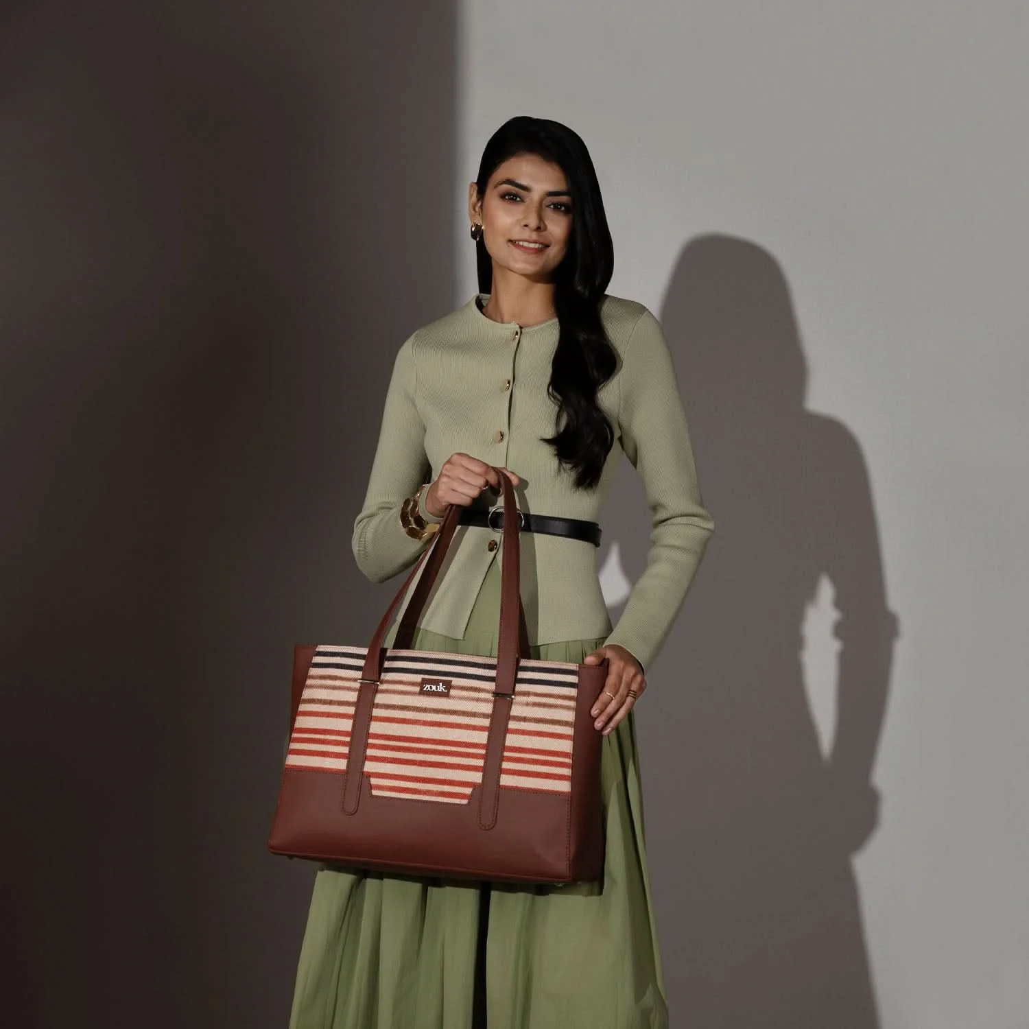 Zouk Qutub Stripes Maya Multitasker ToteĀ Bag
