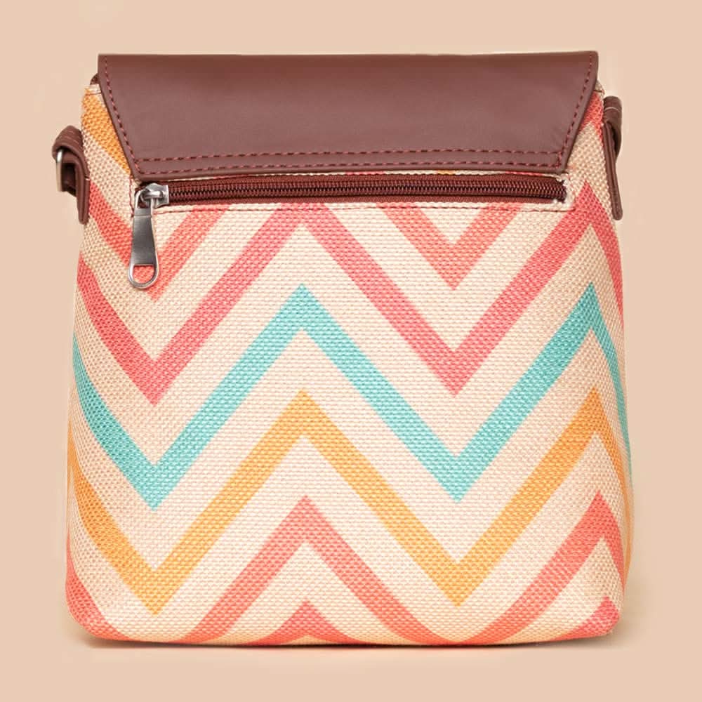 Qutub Stripes & WavBeach - Women's Work Bag & Flap Sling Bag Combo - Image 6