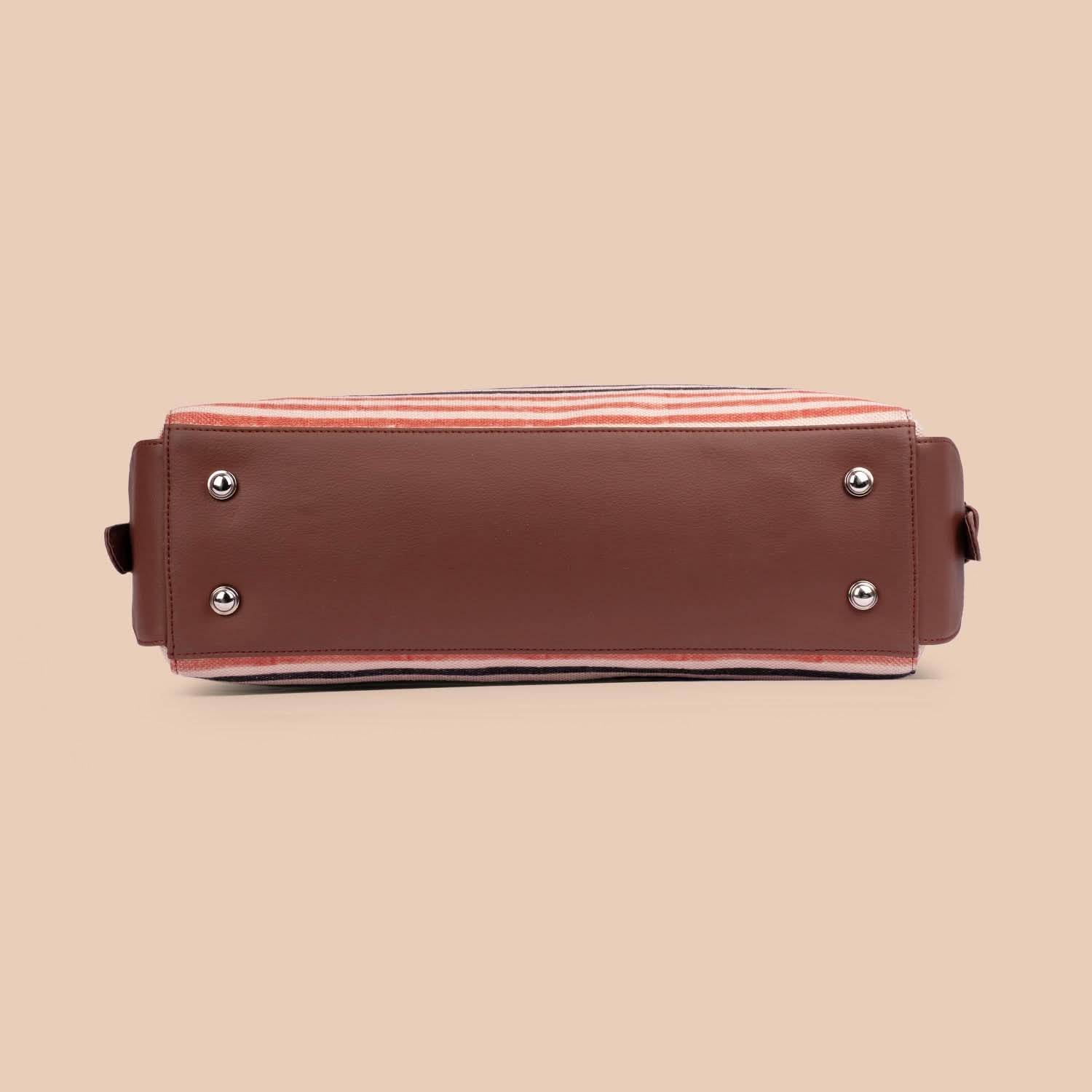 Qutub Stripes Women's Work Bag Brown - Image 10