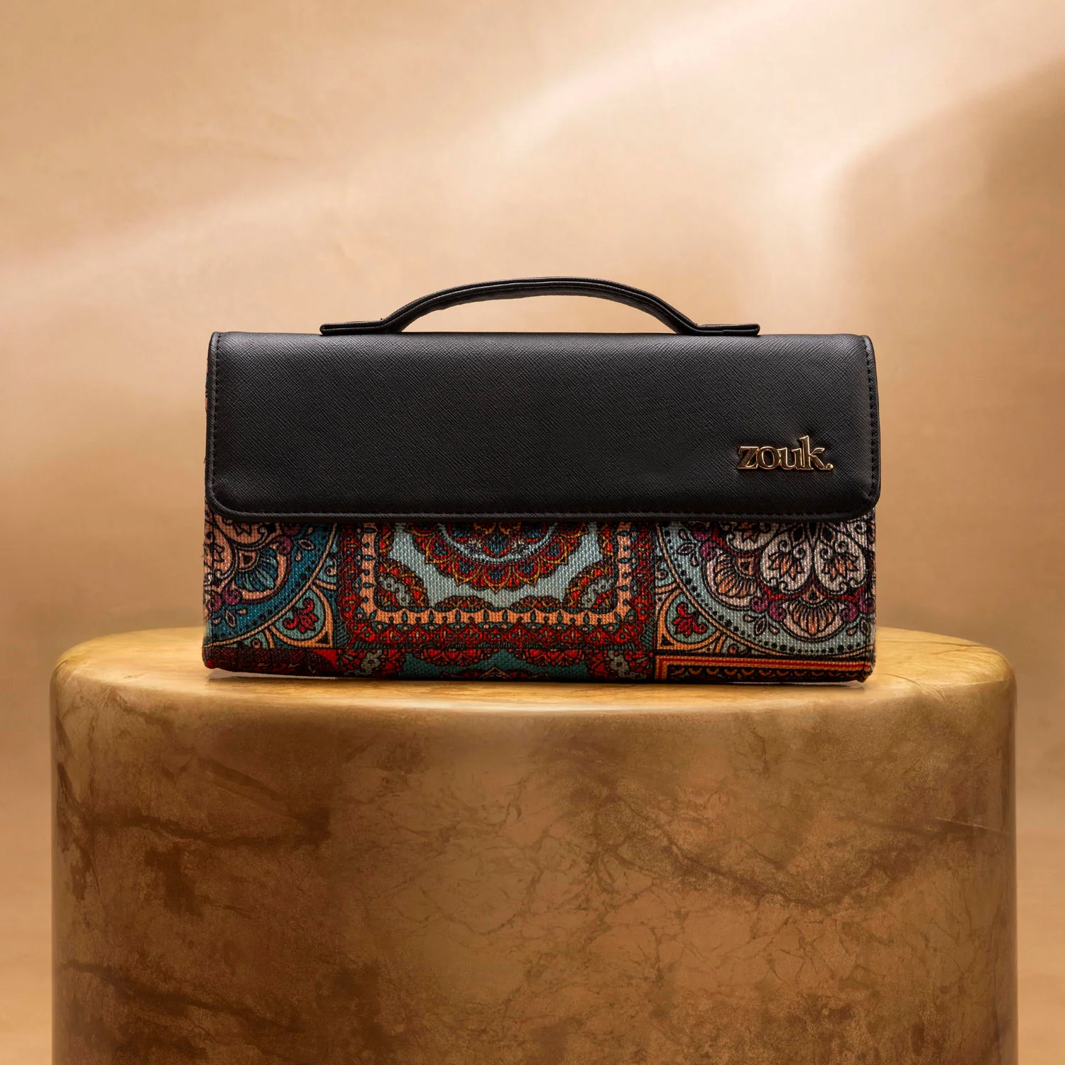 Rhea Kapoor Clutch - Multicolor Mandala Print - Image 2