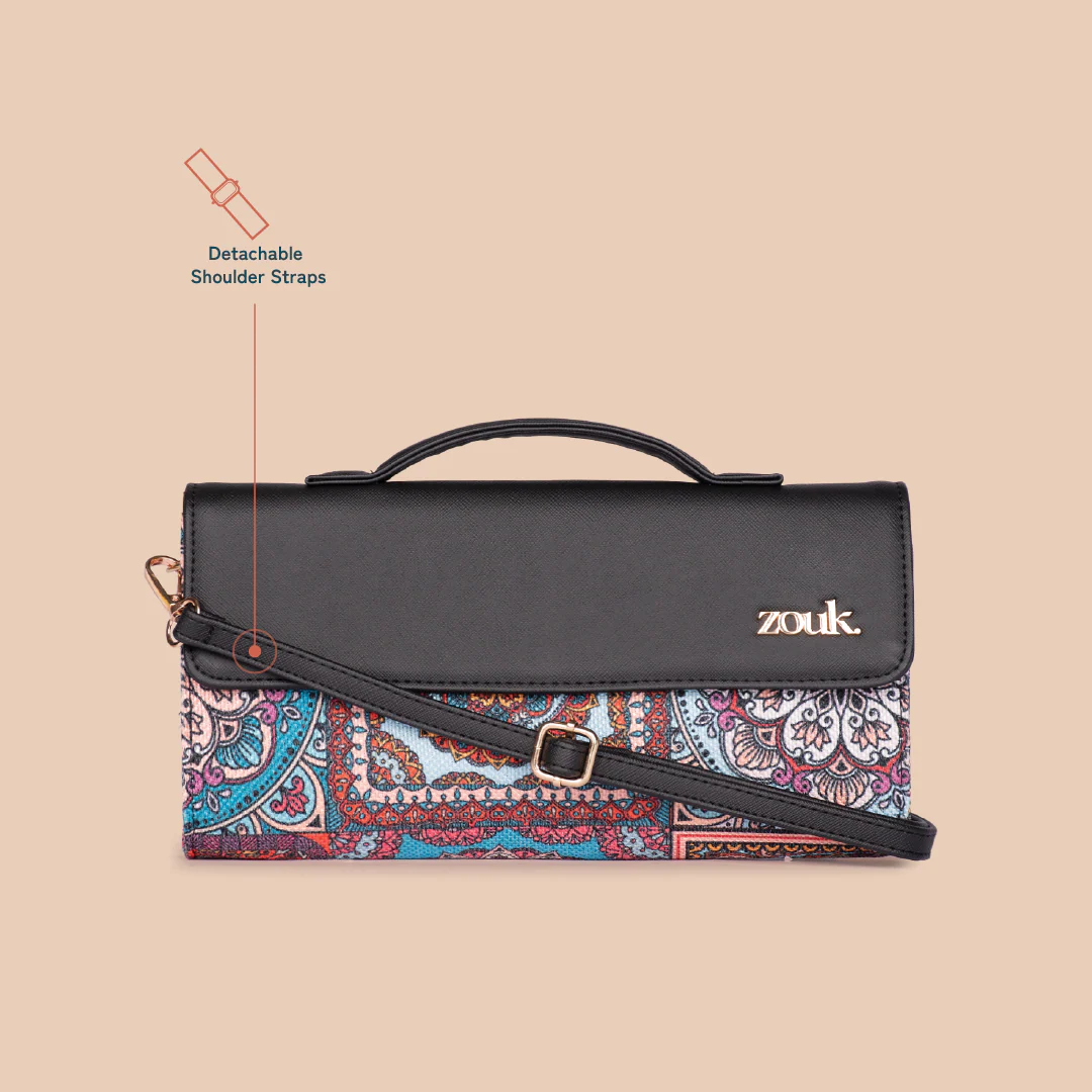 Rhea Kapoor Clutch - Multicolor Mandala Print - Image 3