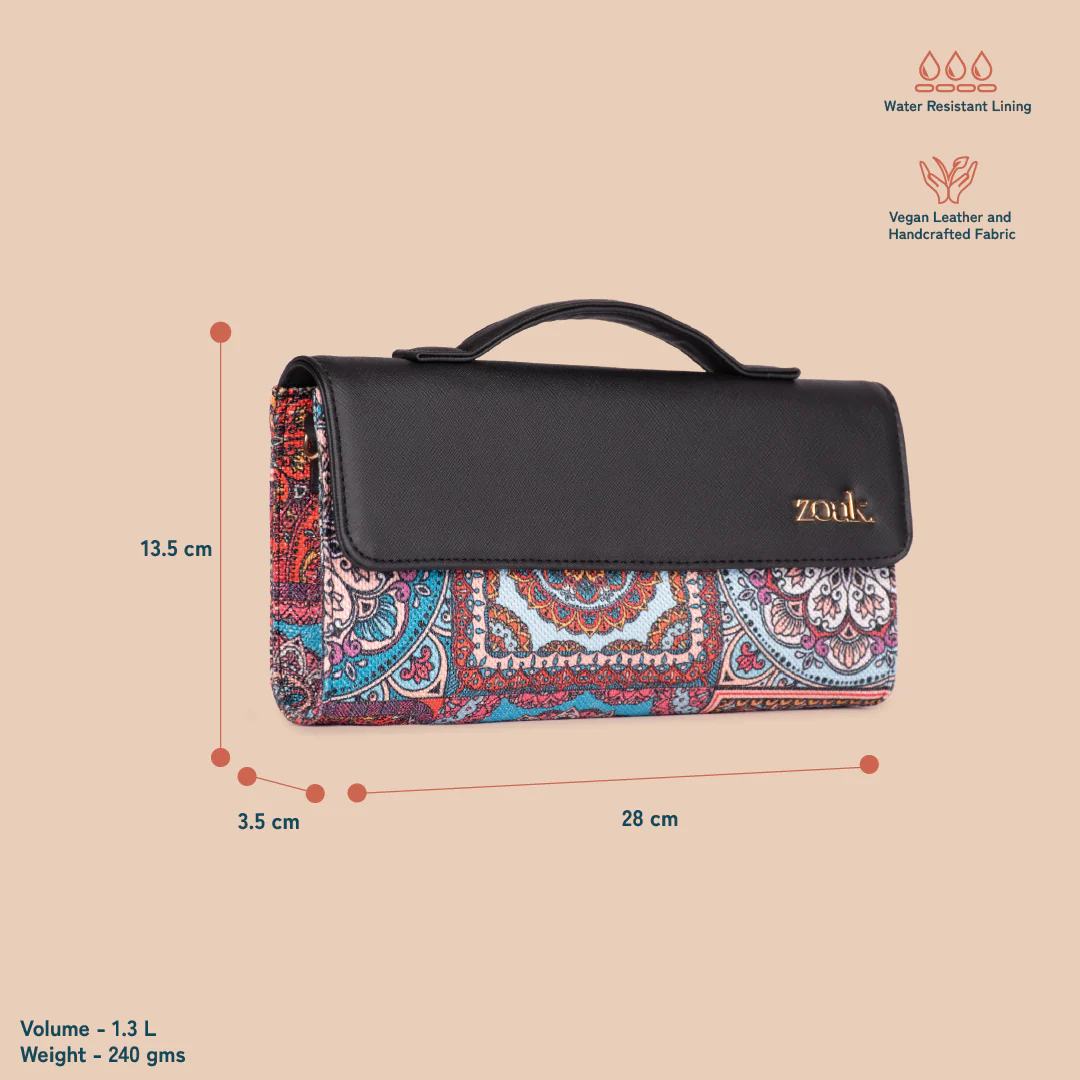Rhea Kapoor Clutch - Multicolor Mandala Print - Image 5