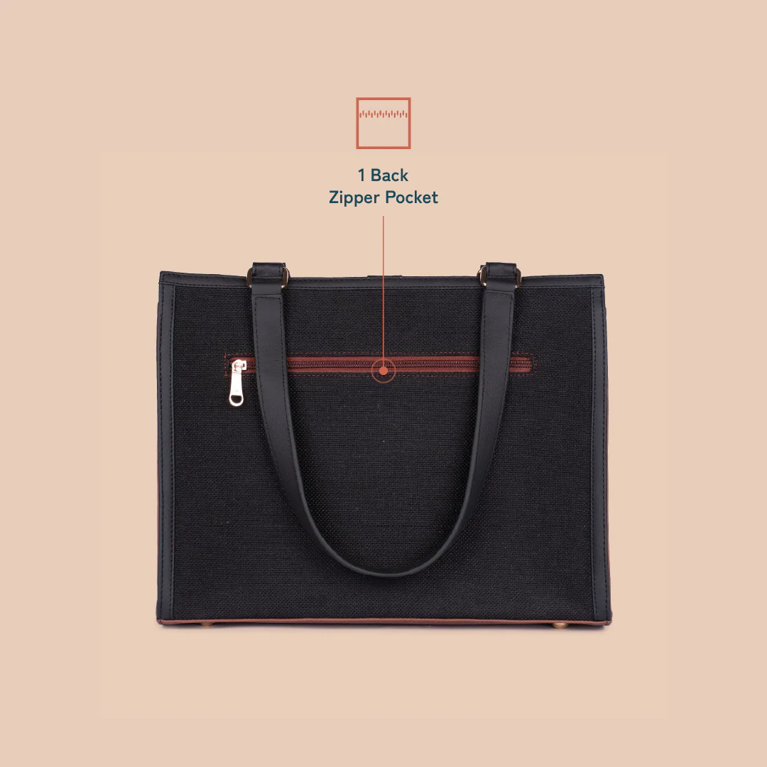 Rhea Kapoor Office Bag - Jet Black - Image 5