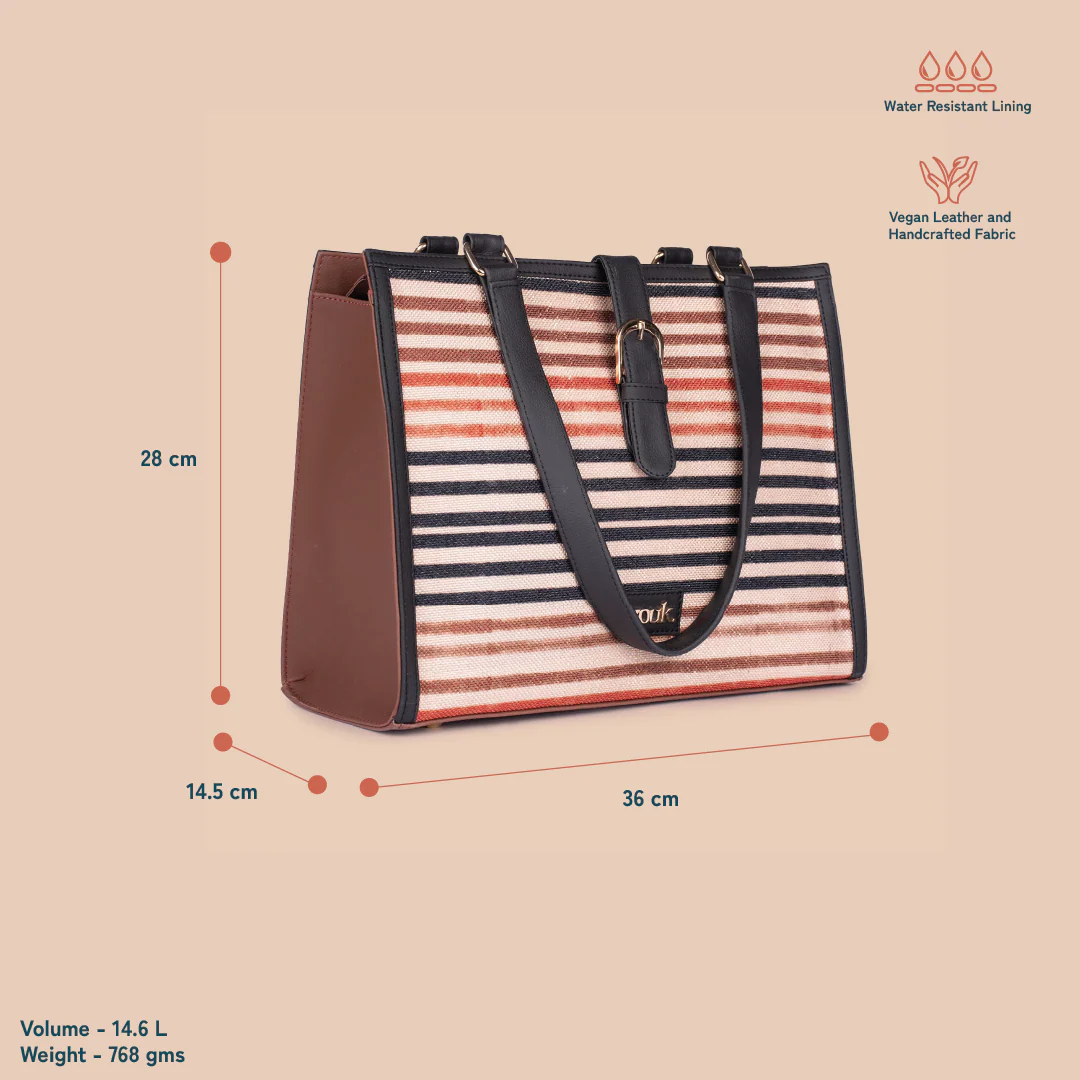 Rhea Kapoor Office Bag - Qutub Stripes - Image 4