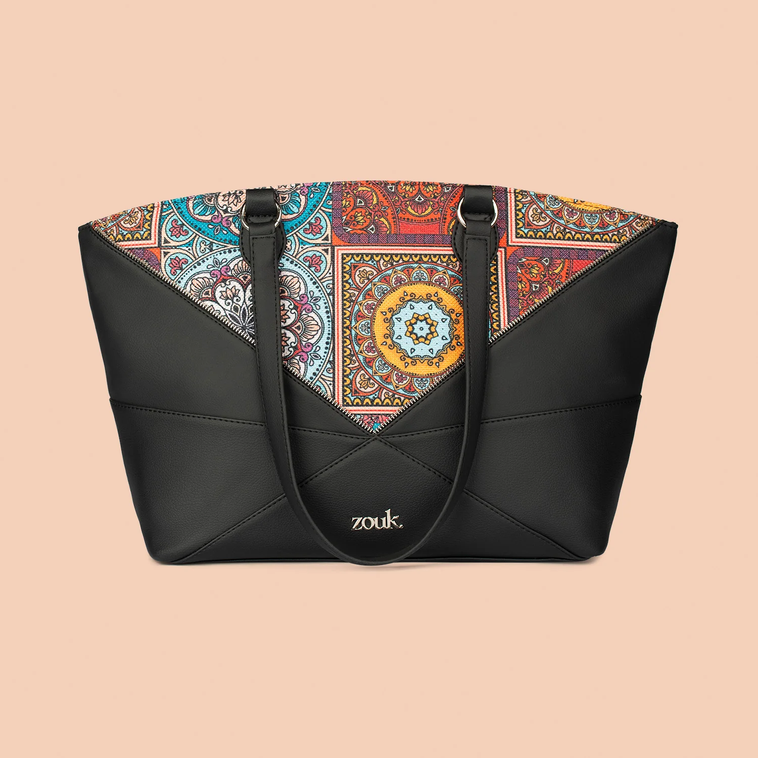 Rhea Kapoor Tote Bag - Multicolor Mandala Print - Image 2