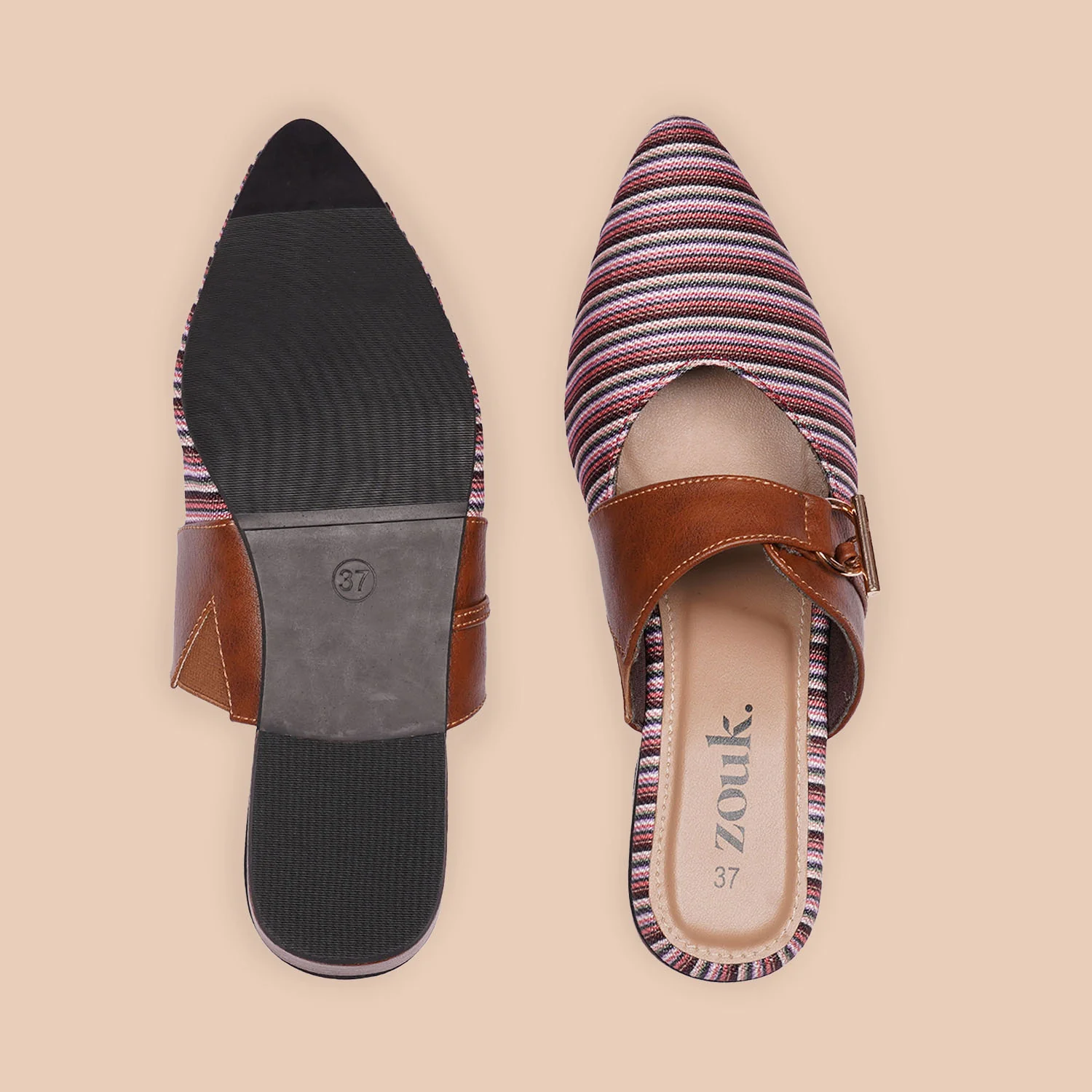Rohtang Stripes Office Pointed Mule - Image 3