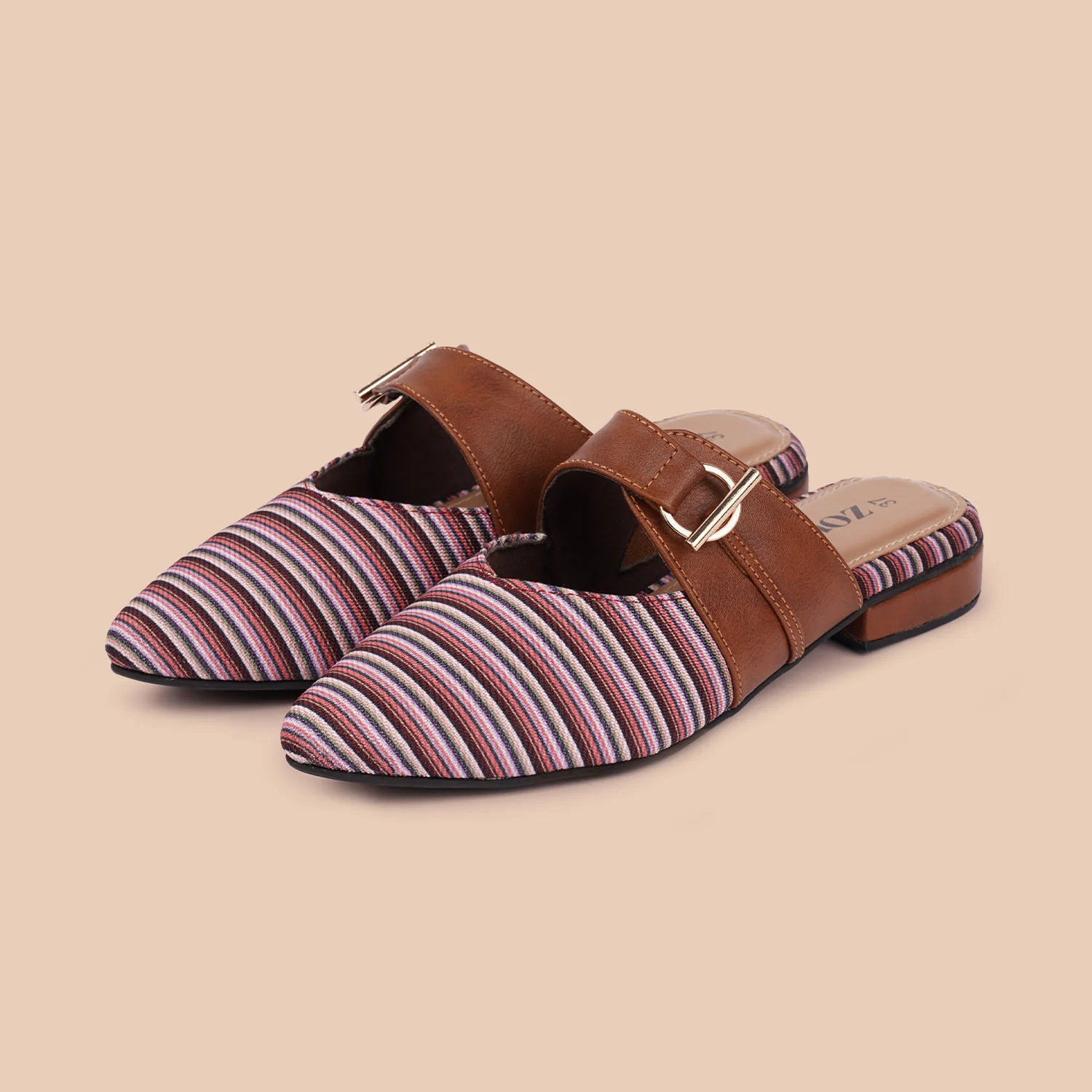 Rohtang Stripes Office Pointed Mule - Image 6