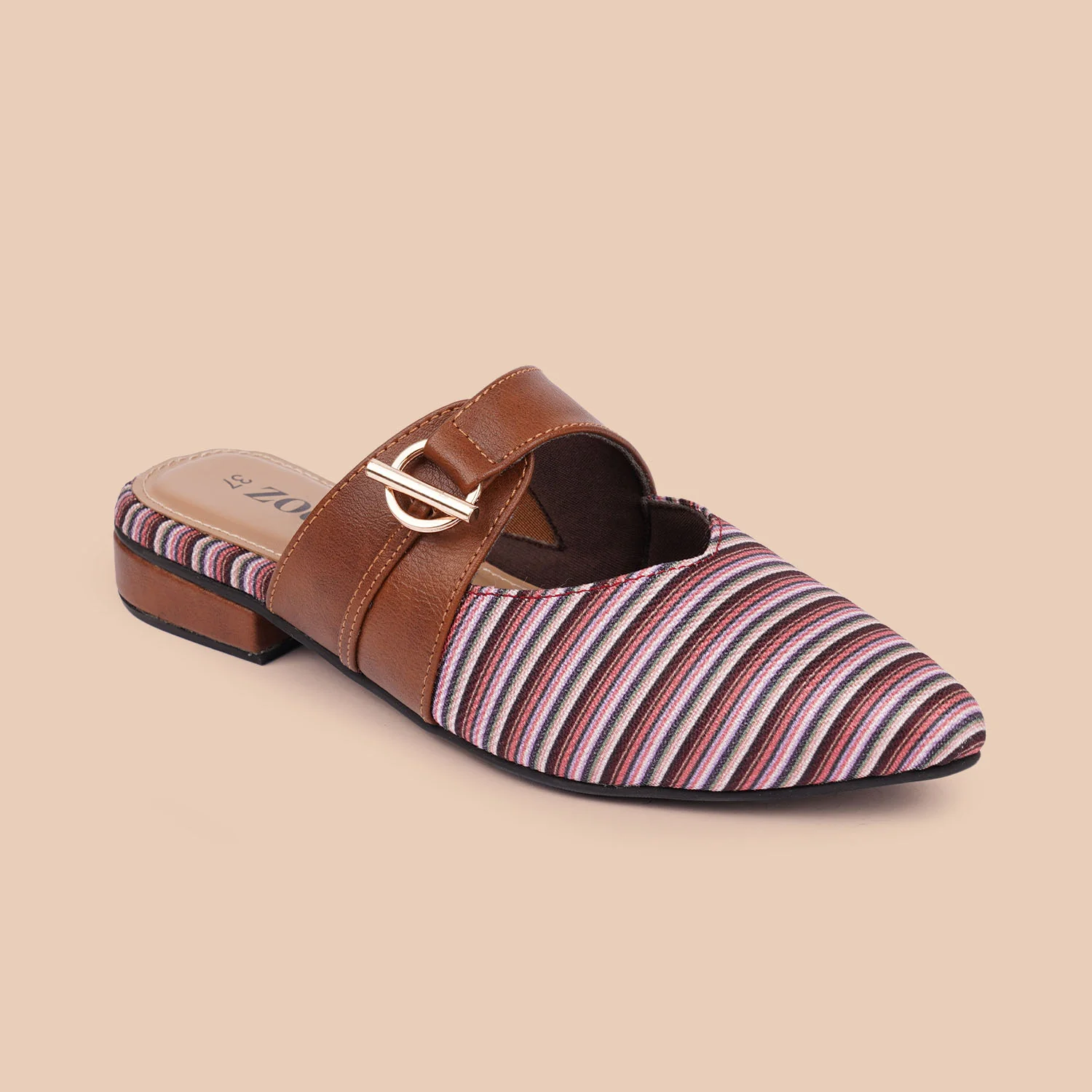 Rohtang Stripes Office Pointed Mule - Image 7