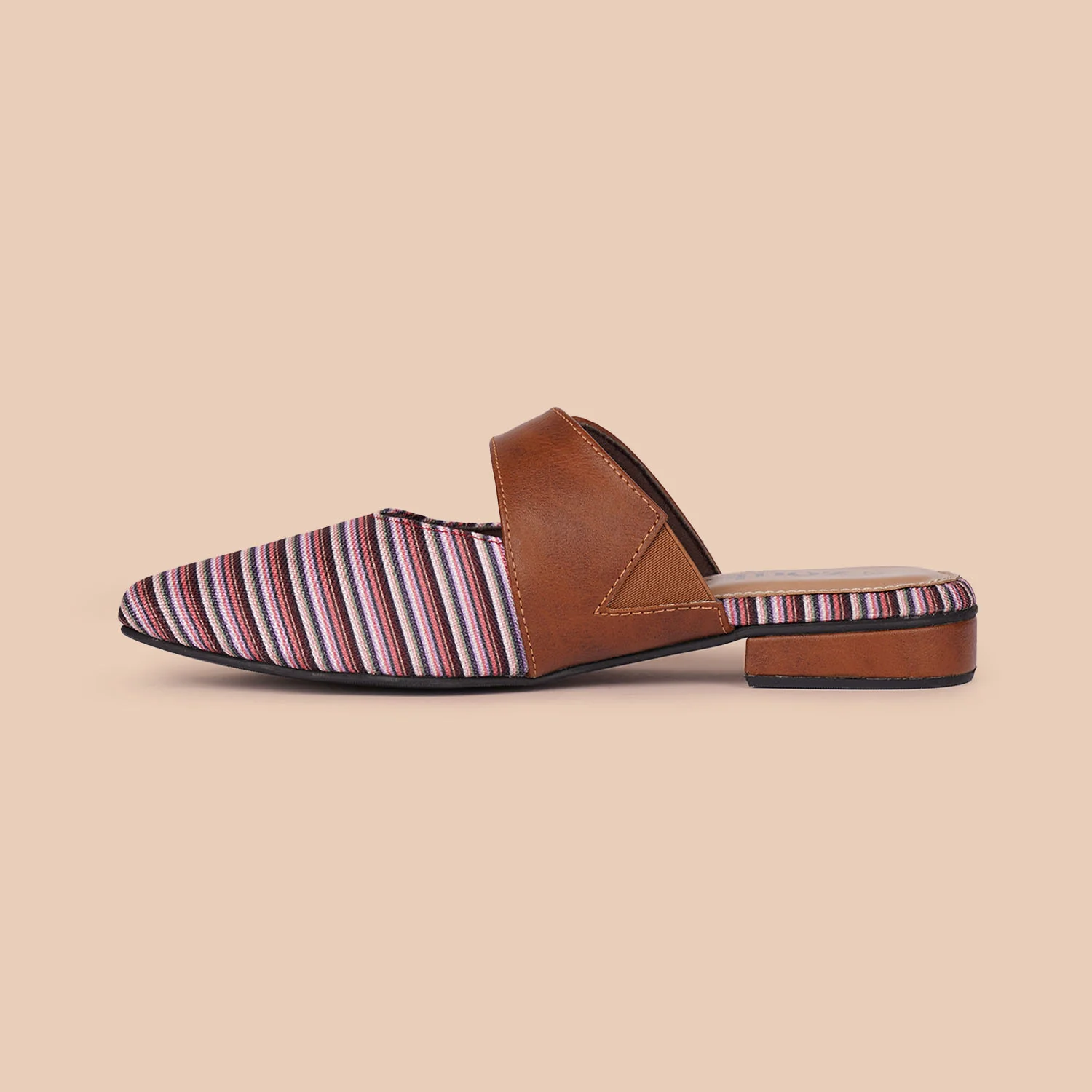Rohtang Stripes Office Pointed Mule - Image 8
