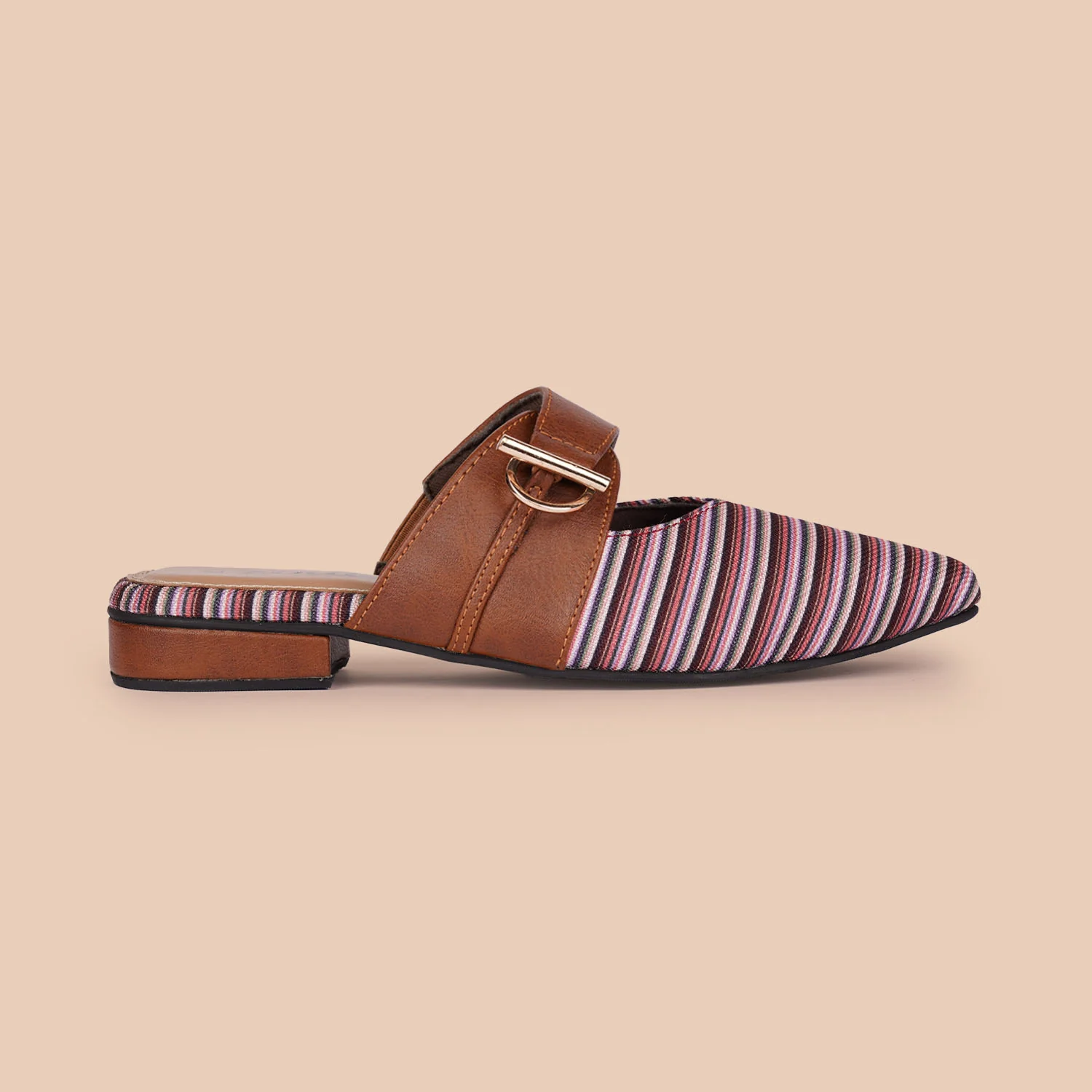 Rohtang Stripes Office Pointed Mule - Image 9