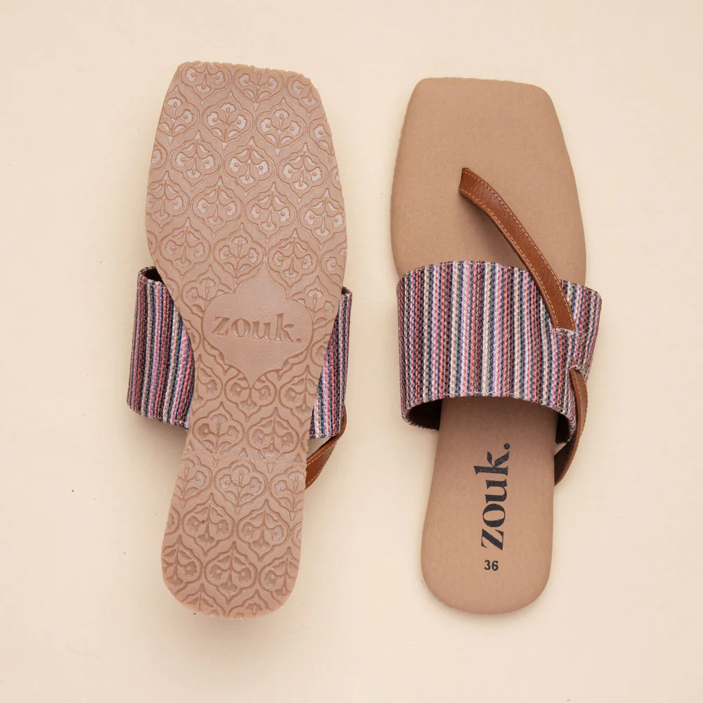 Rohtang Stripes Side Toe Flats - Image 2