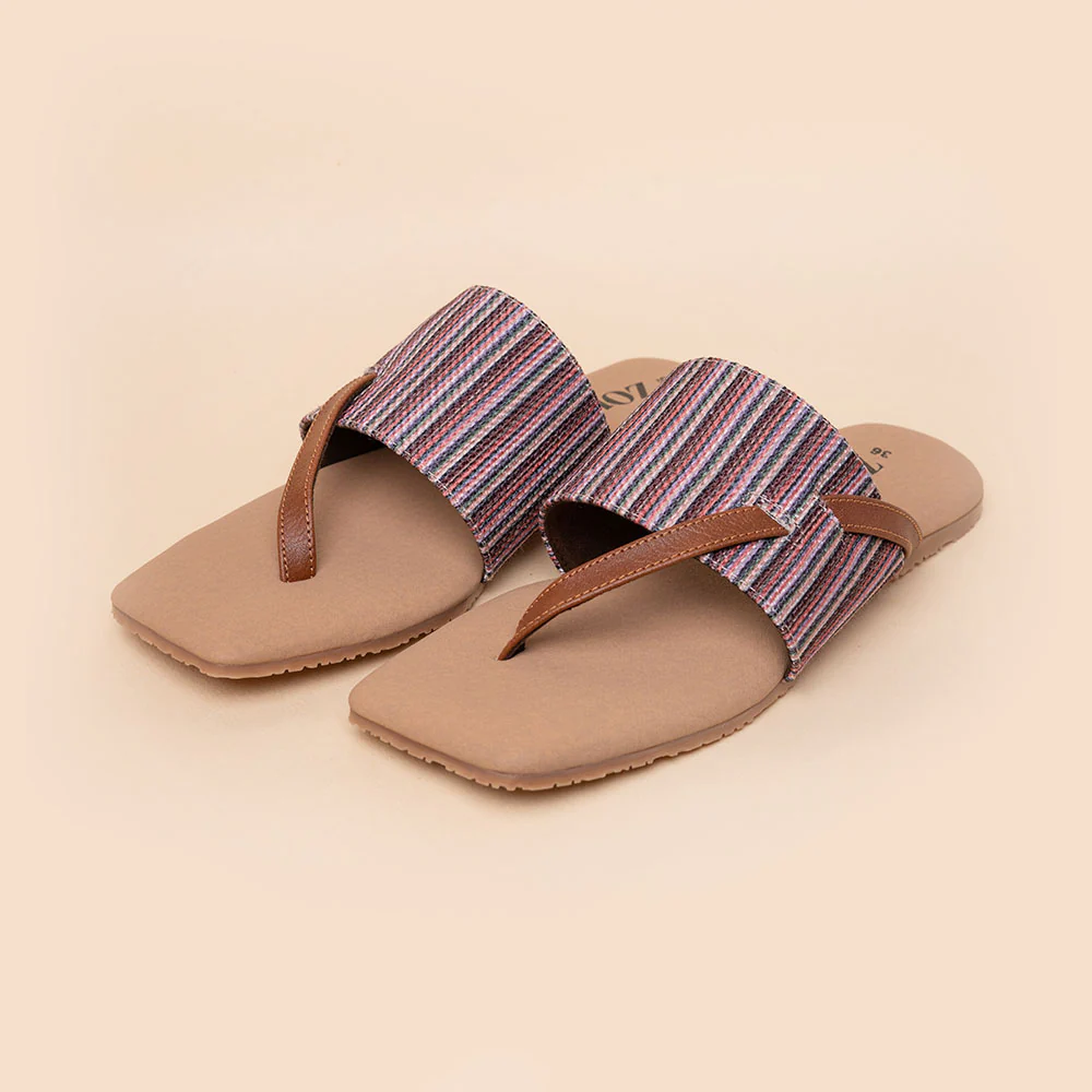 Rohtang Stripes Side Toe Flats - Image 4