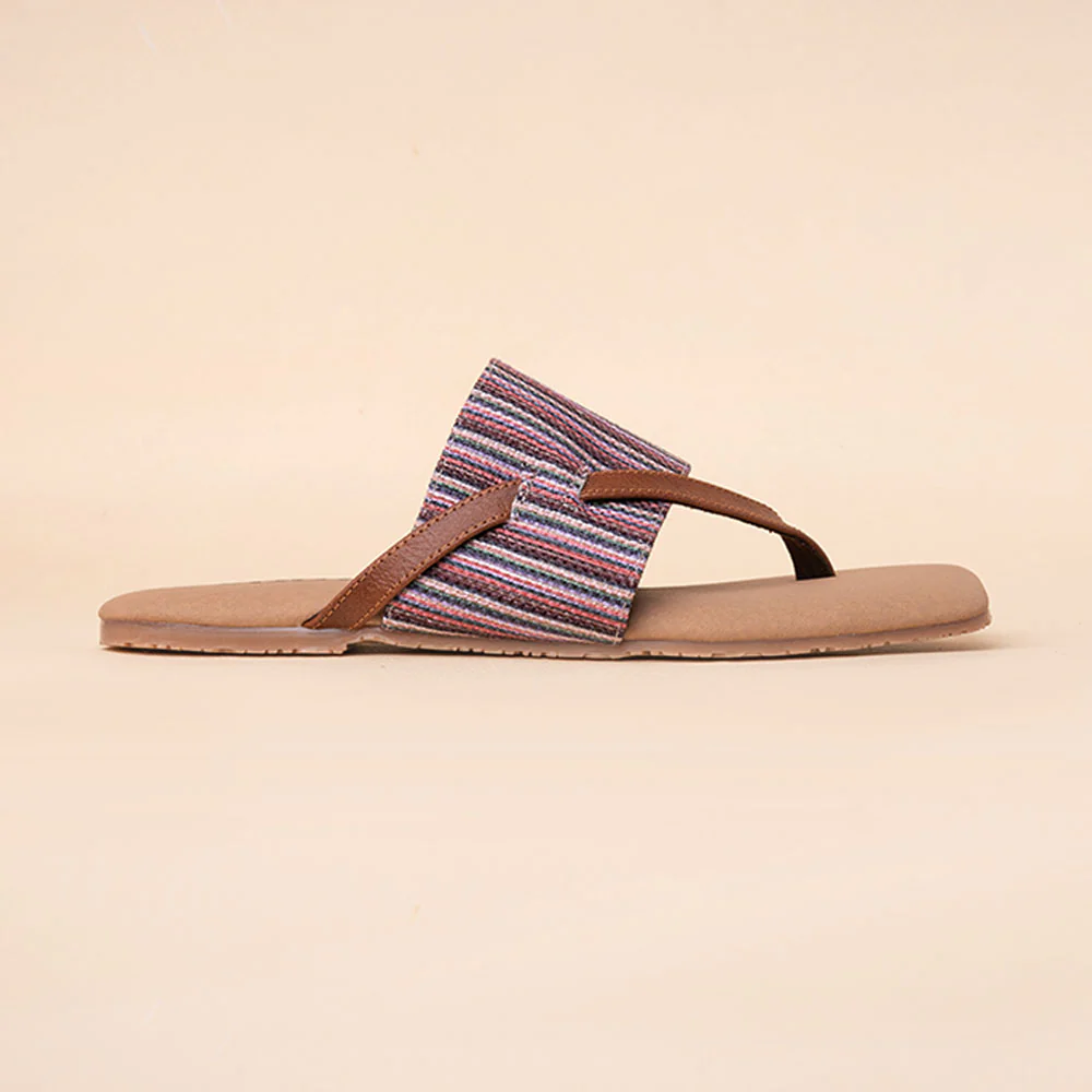 Rohtang Stripes Side Toe Flats - Image 7