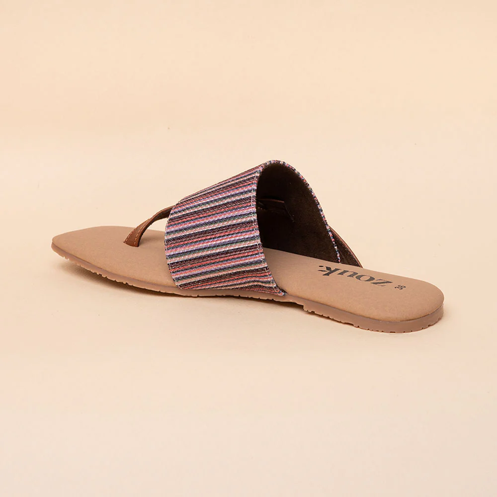 Rohtang Stripes Side Toe Flats - Image 8