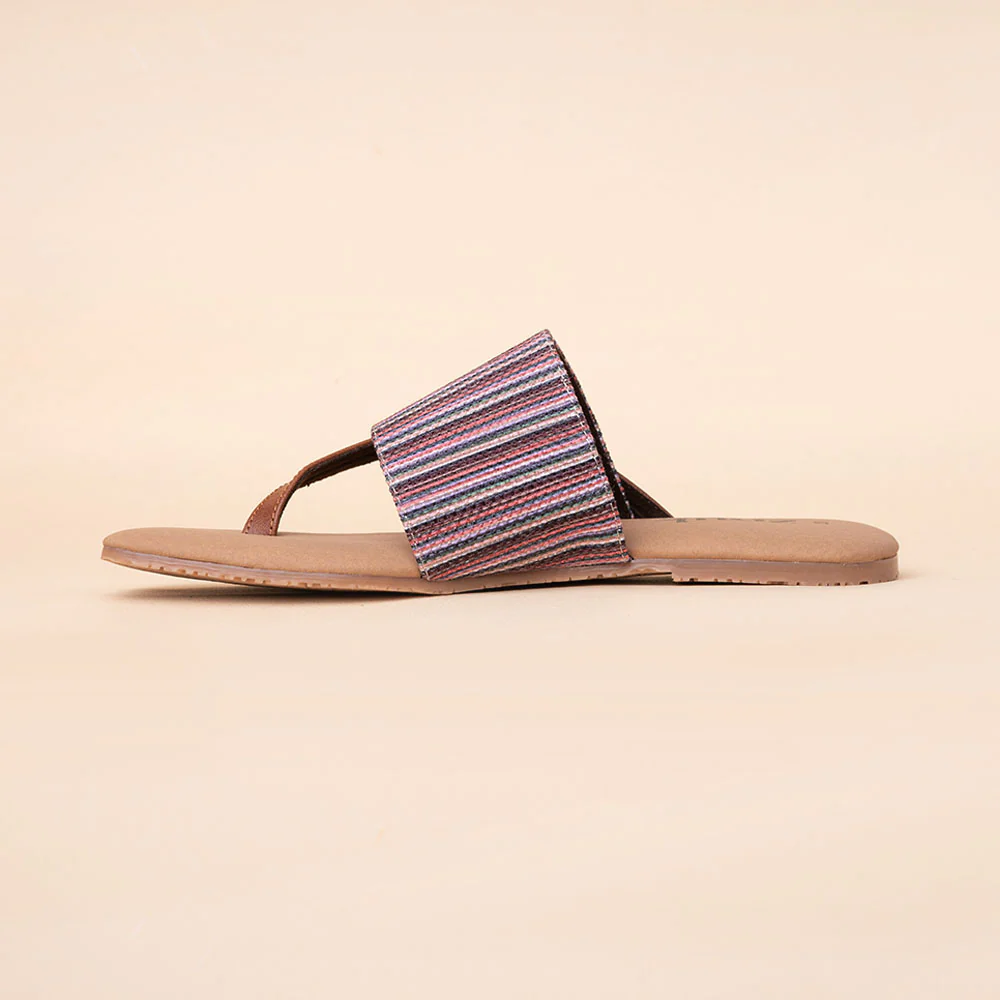 Rohtang Stripes Side Toe Flats - Image 9