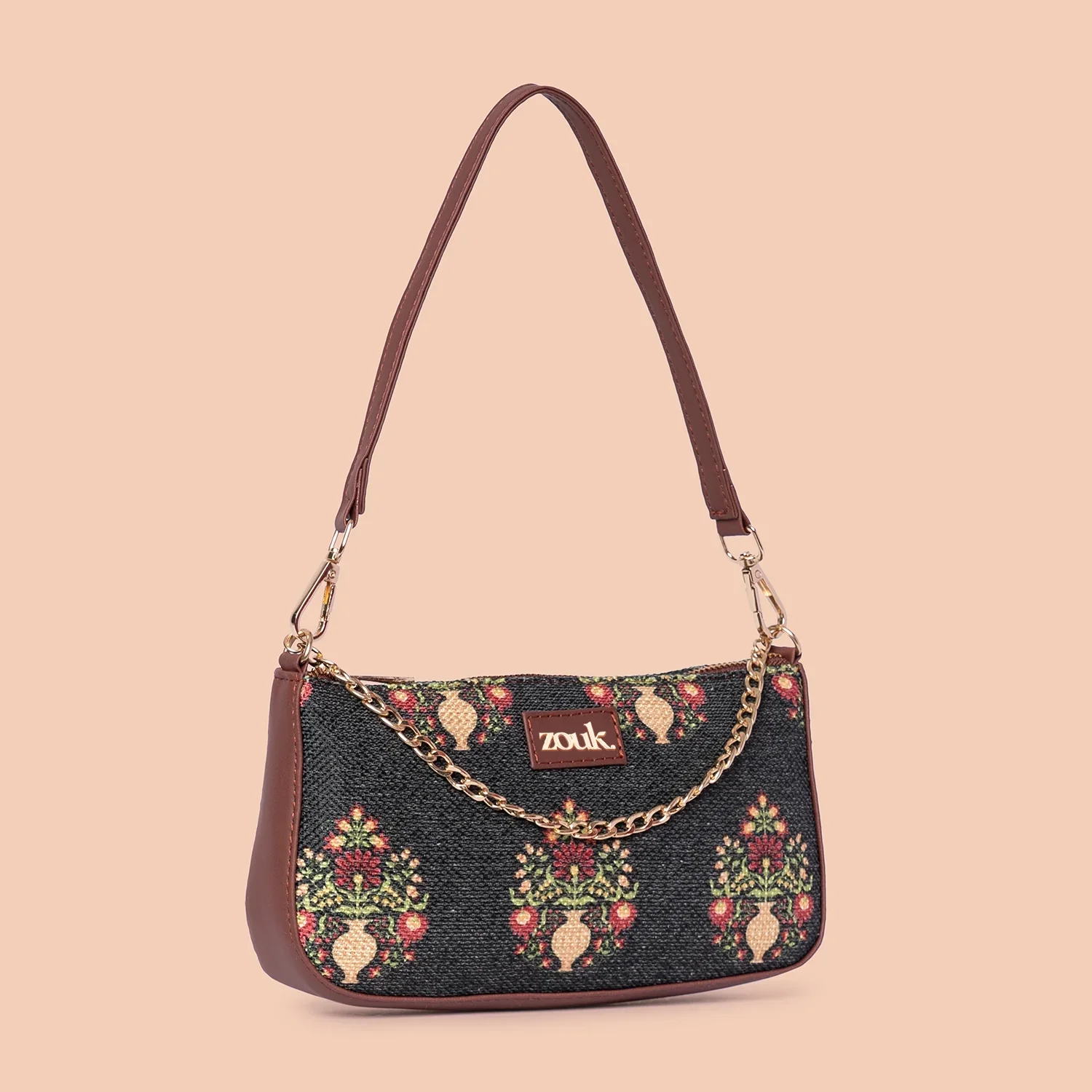 Royal Green Mogra Print Baguette - Image 3