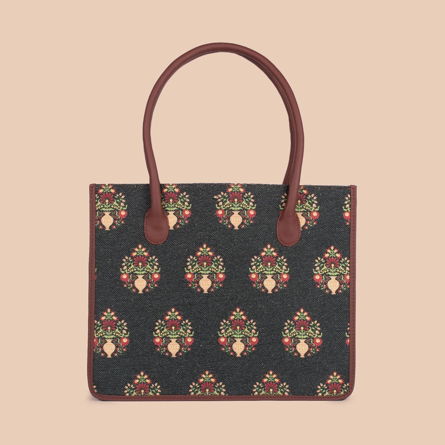 Royal Green Mogra Print Book Tote - Image 4