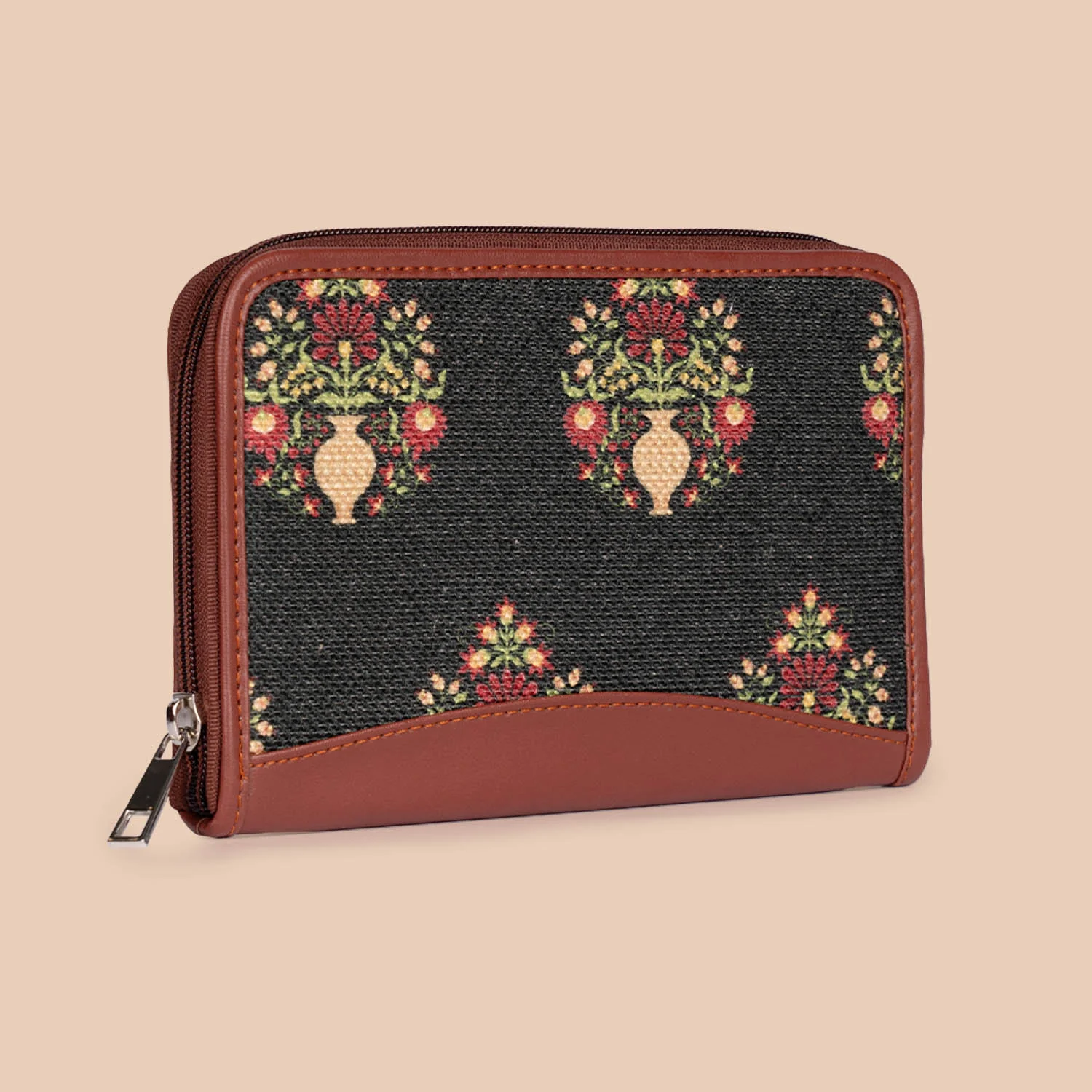 Royal Green Mogra Print Chain Wallet - Image 4