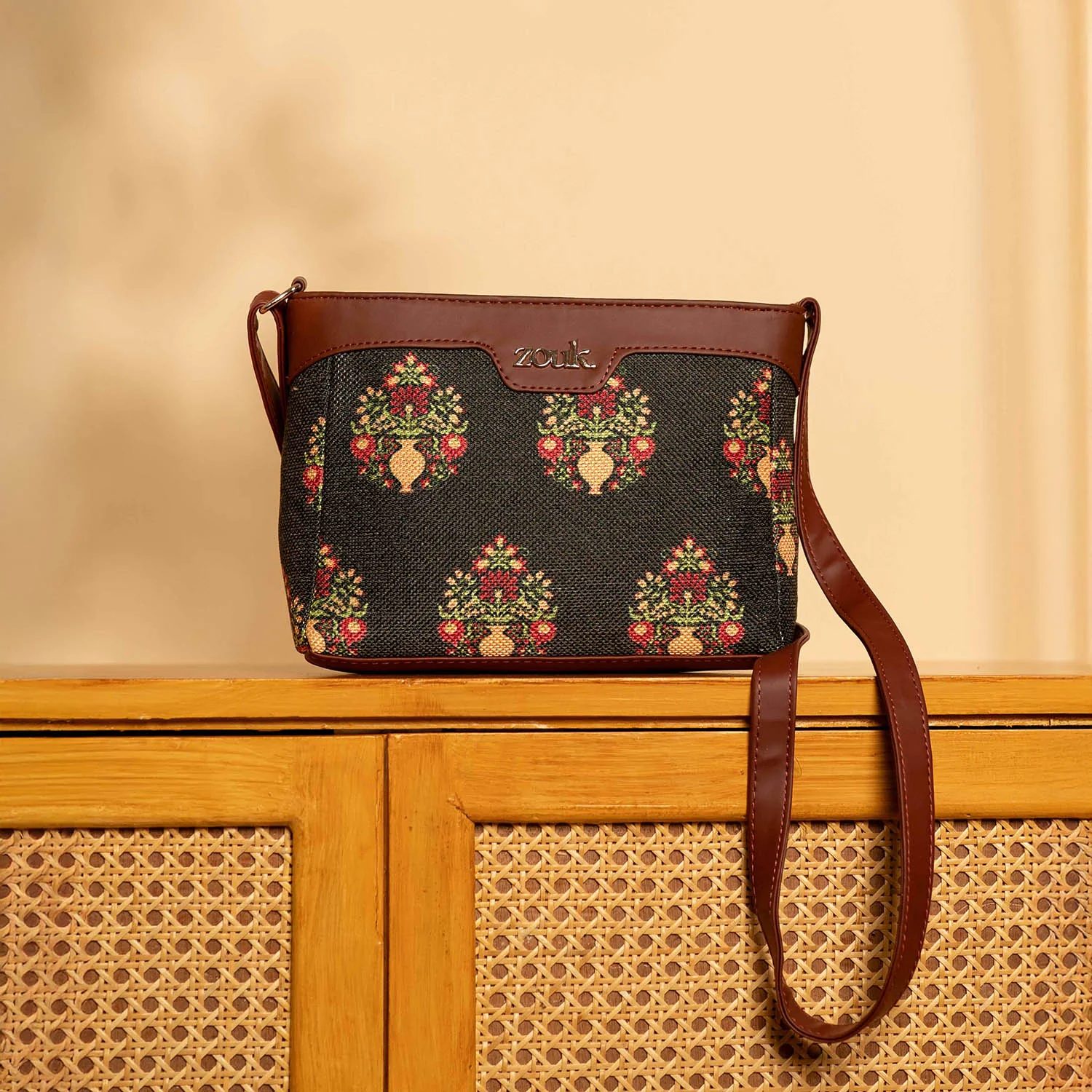 Royal Green Mogra Print Harmony Sling Bag - Image 2