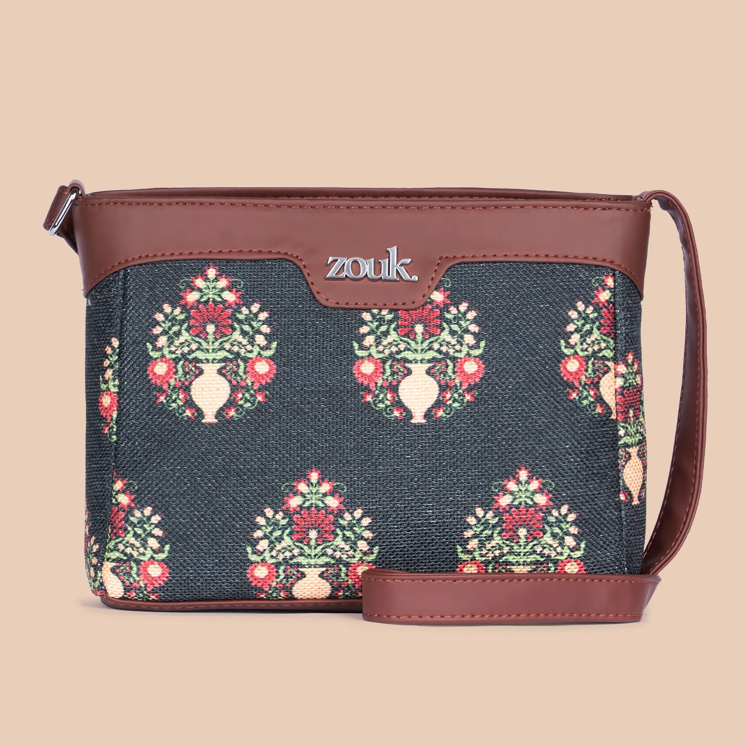 Royal Green Mogra Print Harmony Sling Bag - Image 3
