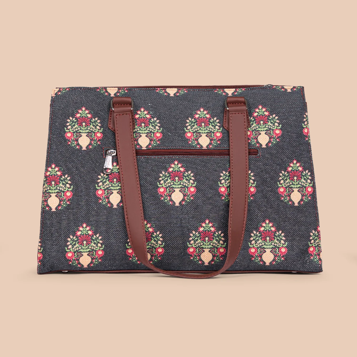 Royal Green Mogra Print Statement Business Bag - Image 4