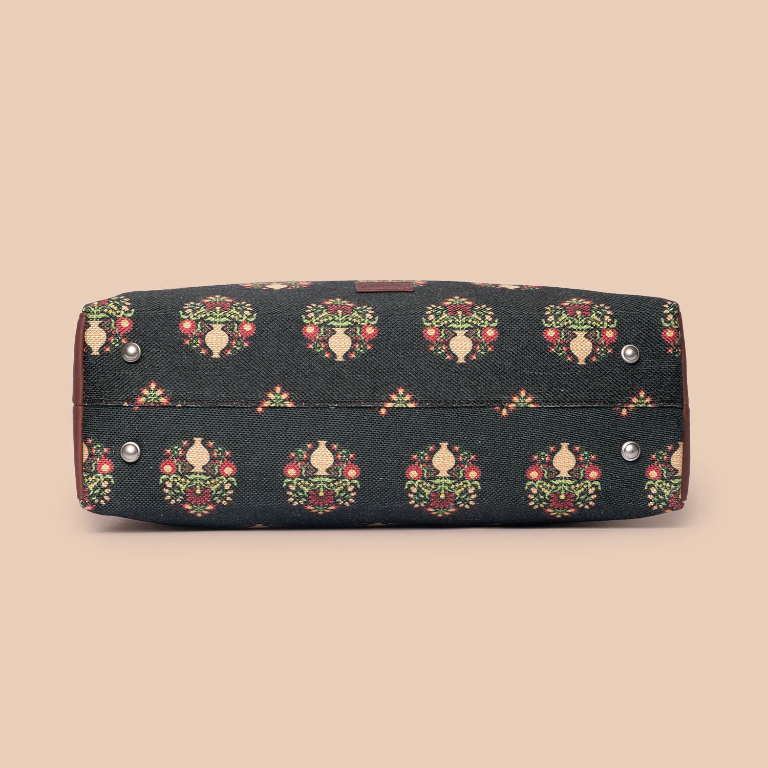 Royal Green Mogra Print Statement Office Bag - Image 10