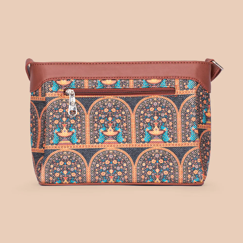 Royal Indian Peacock Harmony Sling Bag and Chain Wallet (CFC) Combo - Image 3